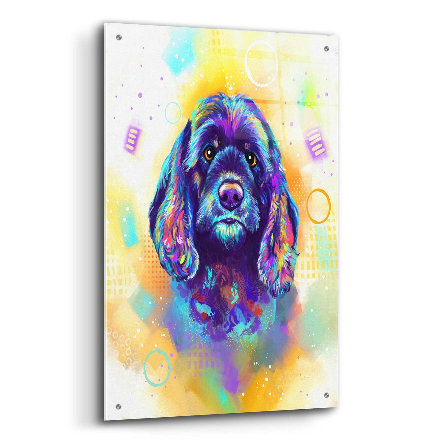 Epic Art 'Pop Art Cocker Spaniel 2' by Furbaby Affiliates, Acrylic Glass Wall Art,24x36