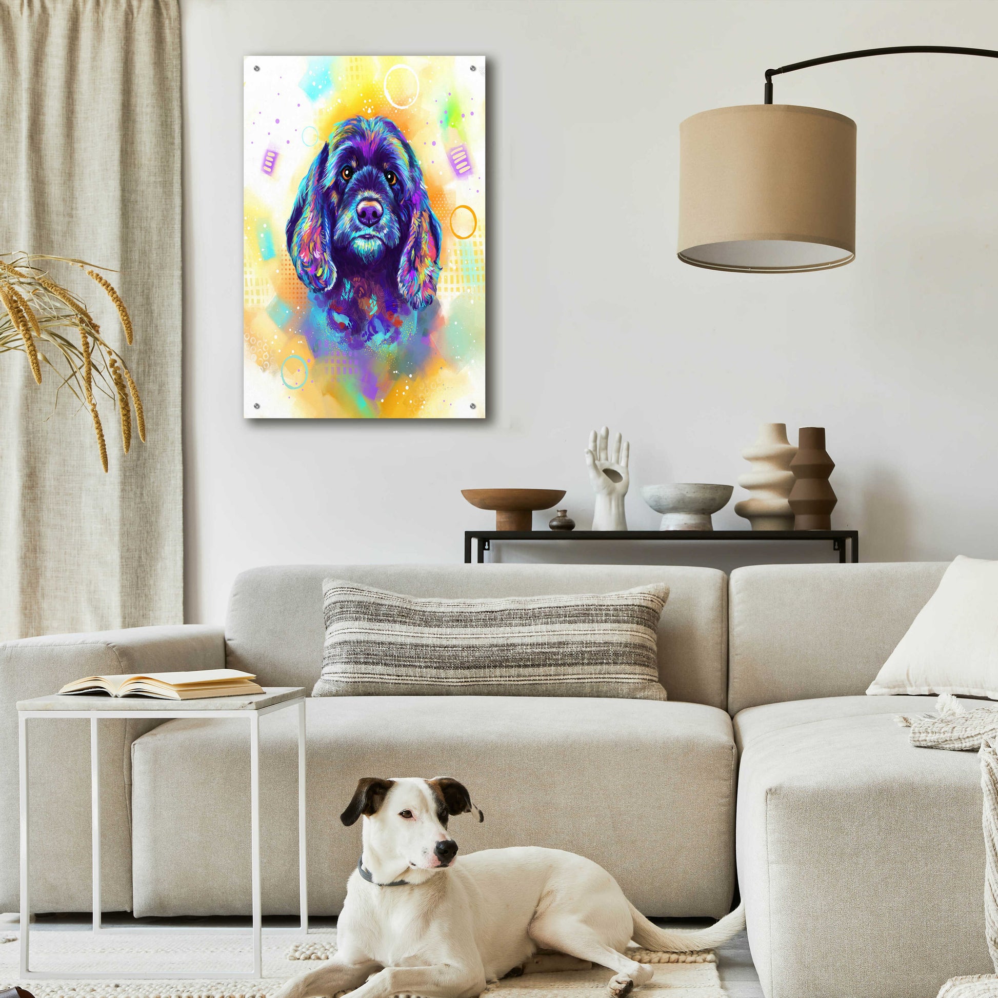 Epic Art 'Pop Art Cocker Spaniel 2' by Furbaby Affiliates, Acrylic Glass Wall Art,24x36