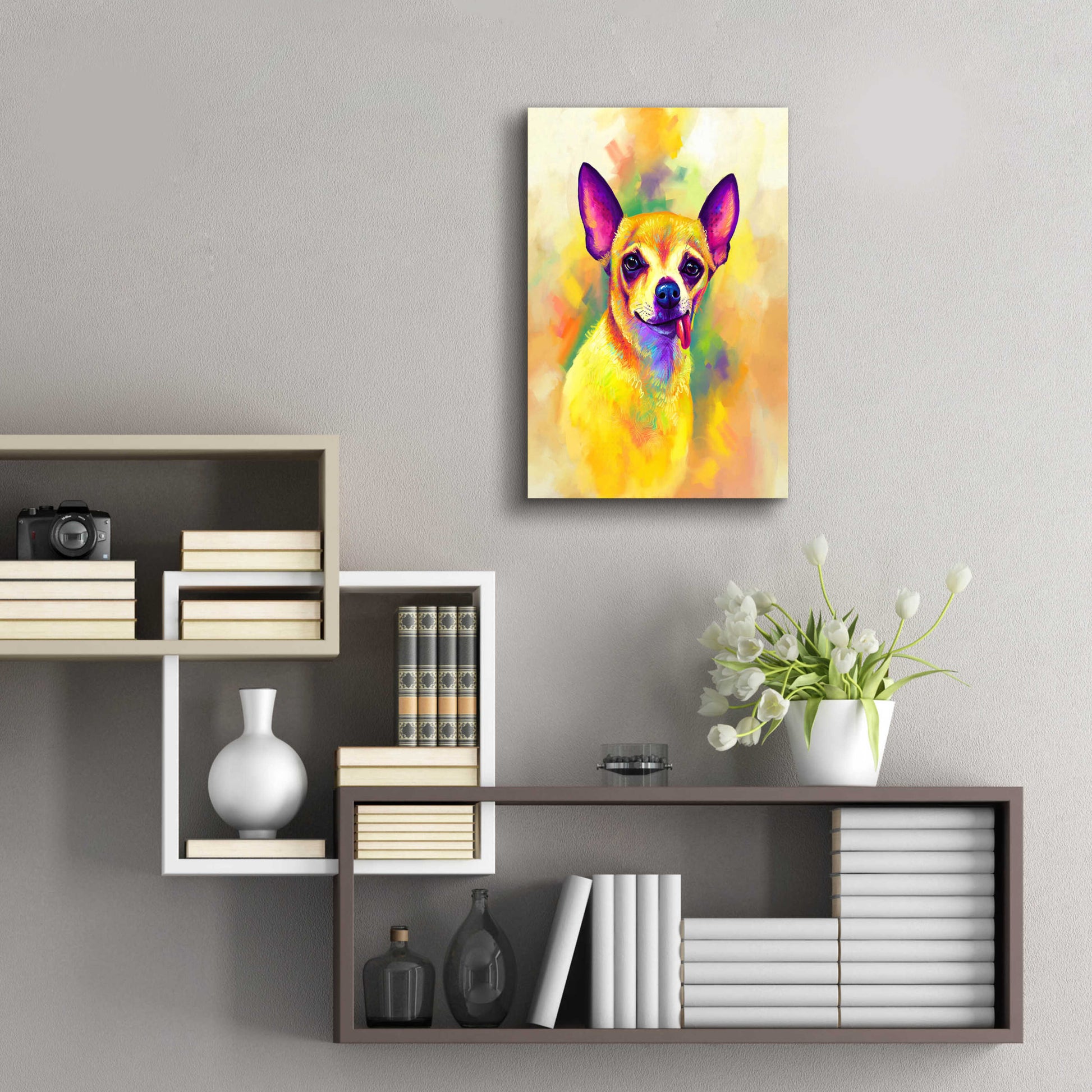 Epic Art 'Pop Art Chihuahua' by Furbaby Affiliates, Acrylic Glass Wall Art,16x24