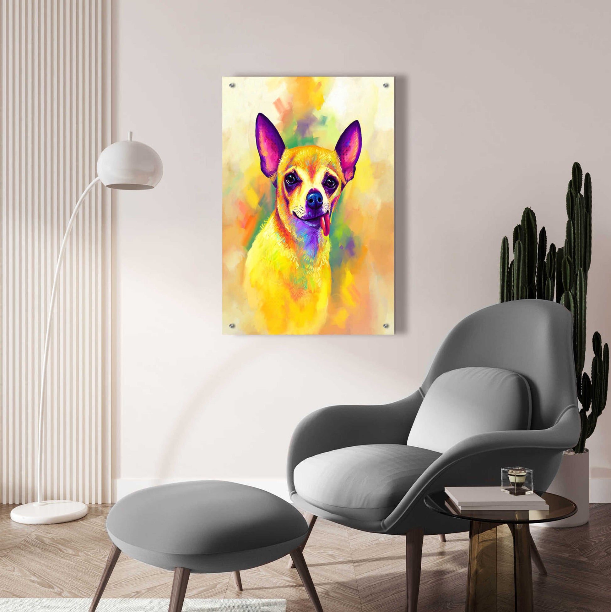 Epic Art 'Pop Art Chihuahua' by Furbaby Affiliates, Acrylic Glass Wall Art,24x36