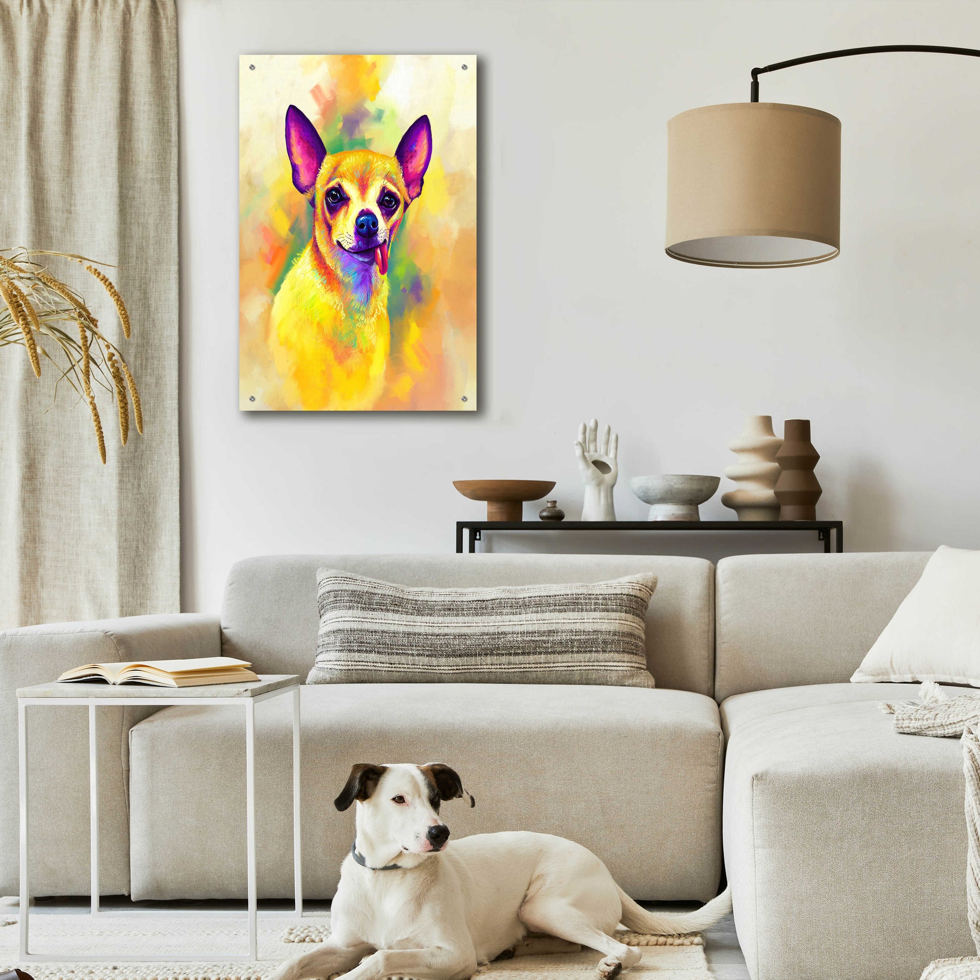 Epic Art 'Pop Art Chihuahua' by Furbaby Affiliates, Acrylic Glass Wall Art,24x36