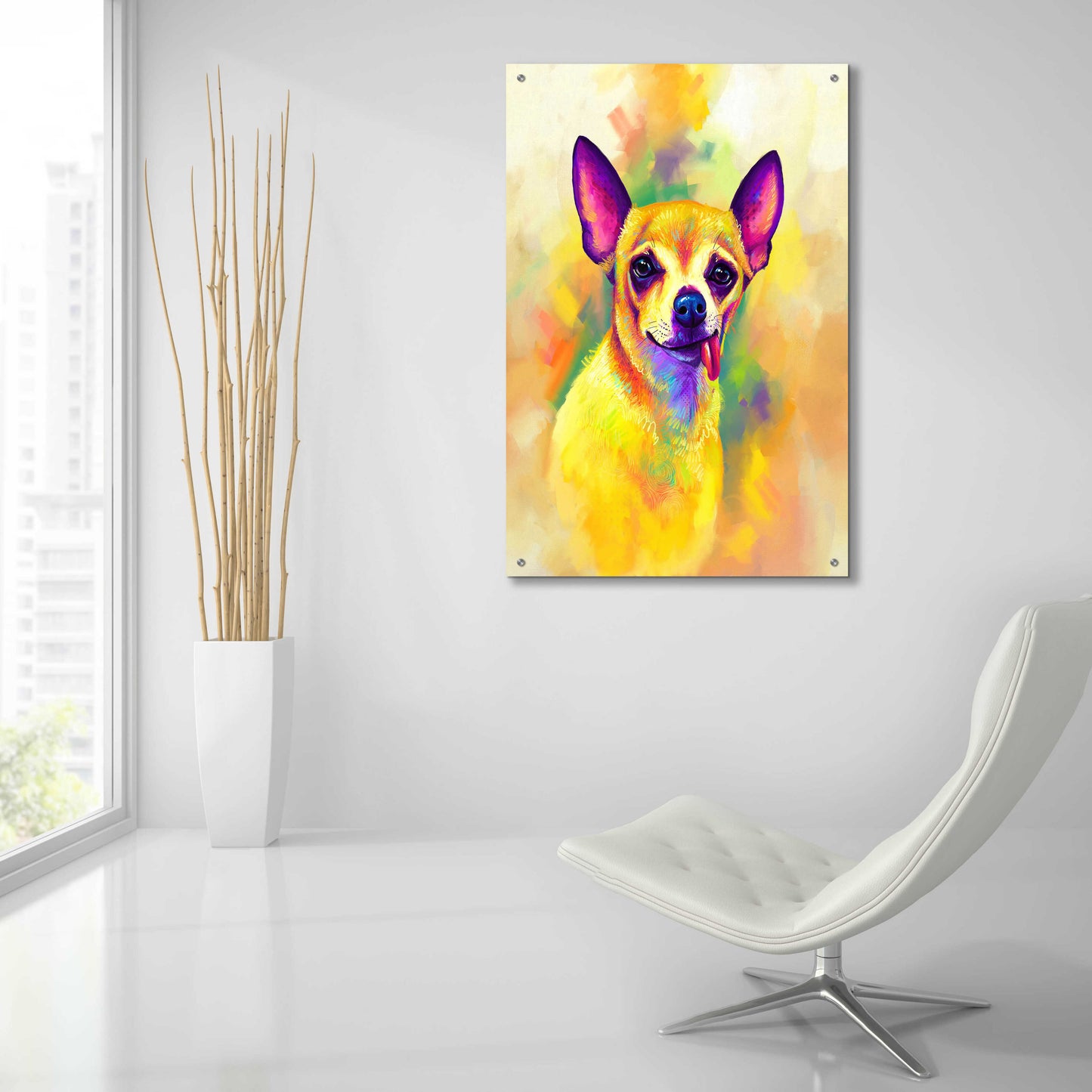 Epic Art 'Pop Art Chihuahua' by Furbaby Affiliates, Acrylic Glass Wall Art,24x36