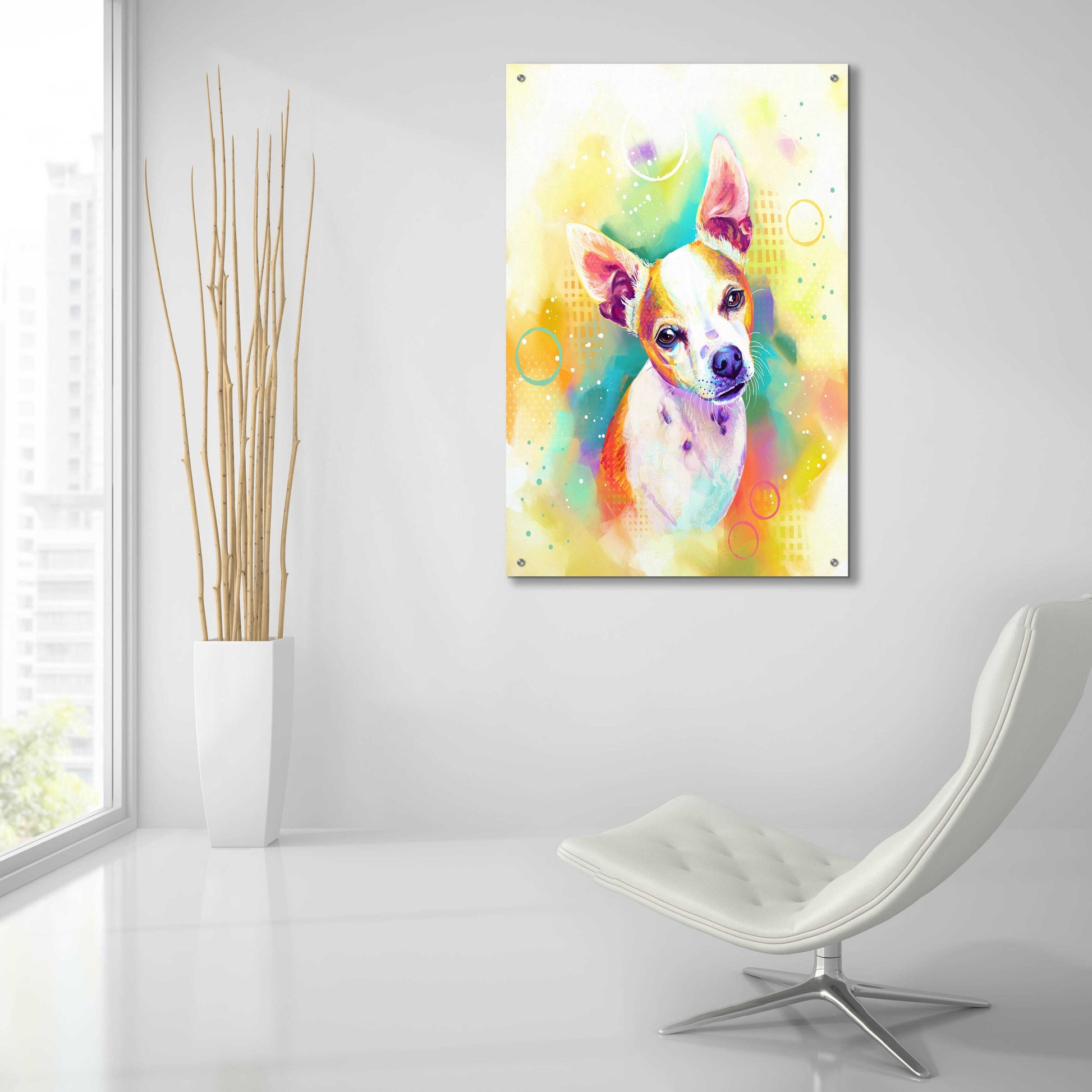 Epic Art 'Pop Art Chihuahua 3' by Furbaby Affiliates, Acrylic Glass Wall Art,24x36