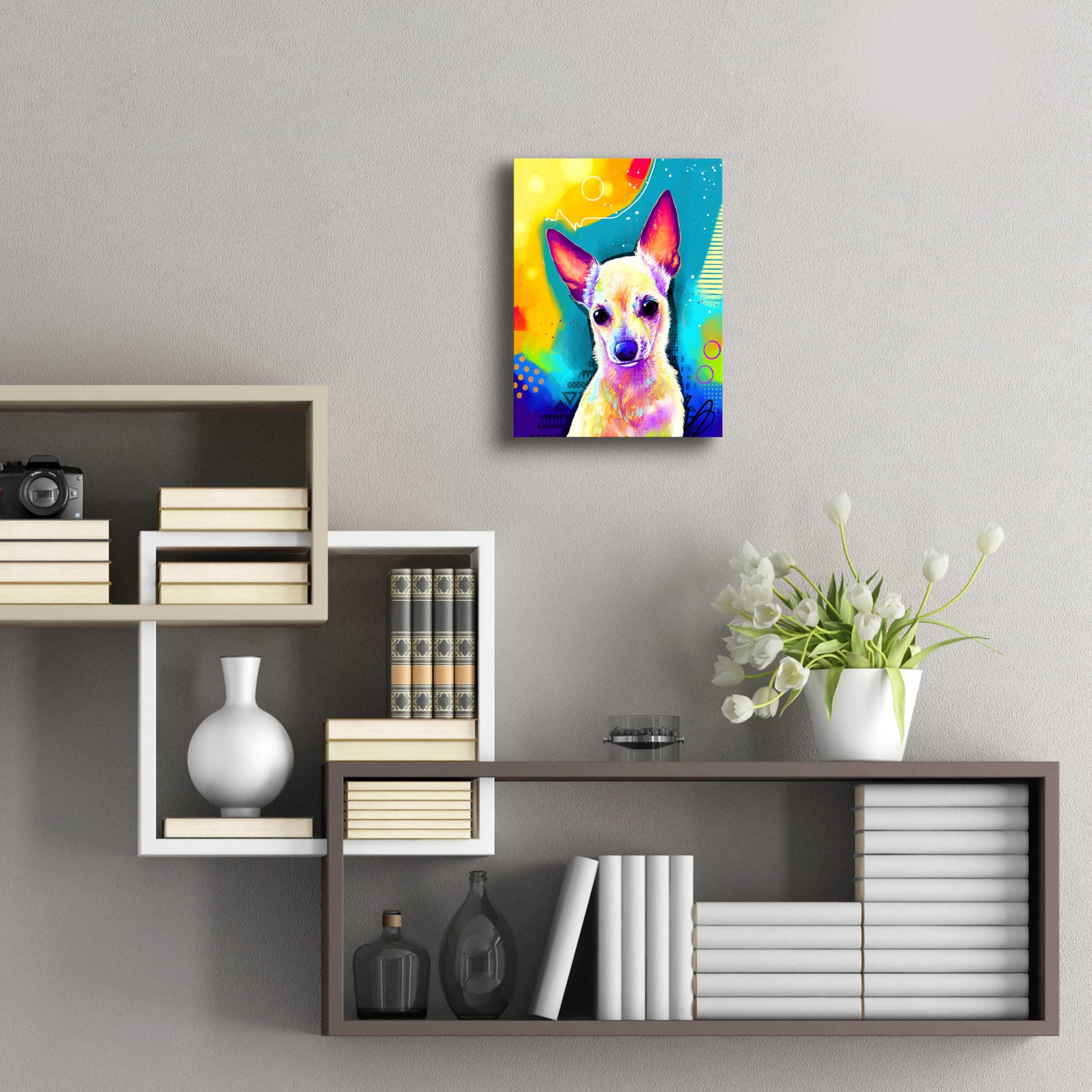 Epic Art 'Pop Art Chihuahua 2' by Furbaby Affiliates, Acrylic Glass Wall Art,12x16