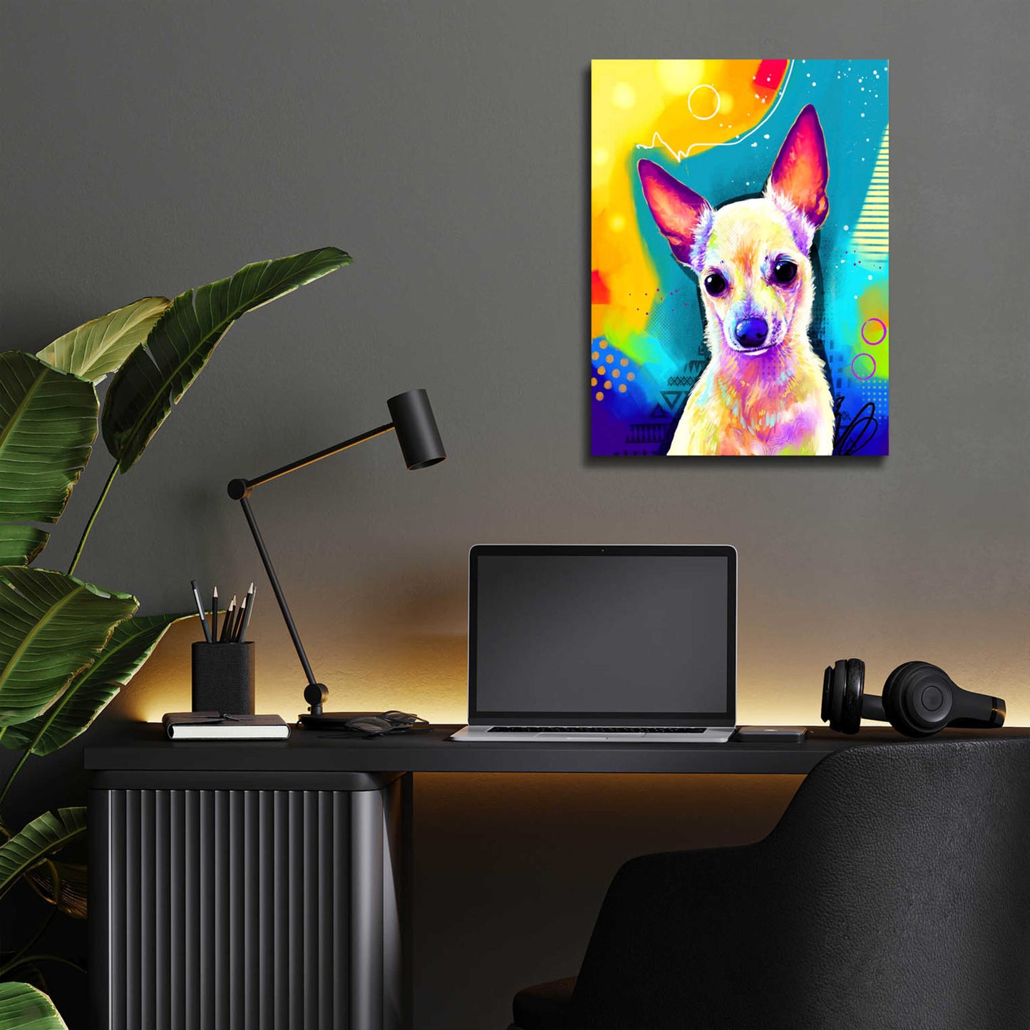 Epic Art 'Pop Art Chihuahua 2' by Furbaby Affiliates, Acrylic Glass Wall Art,12x16