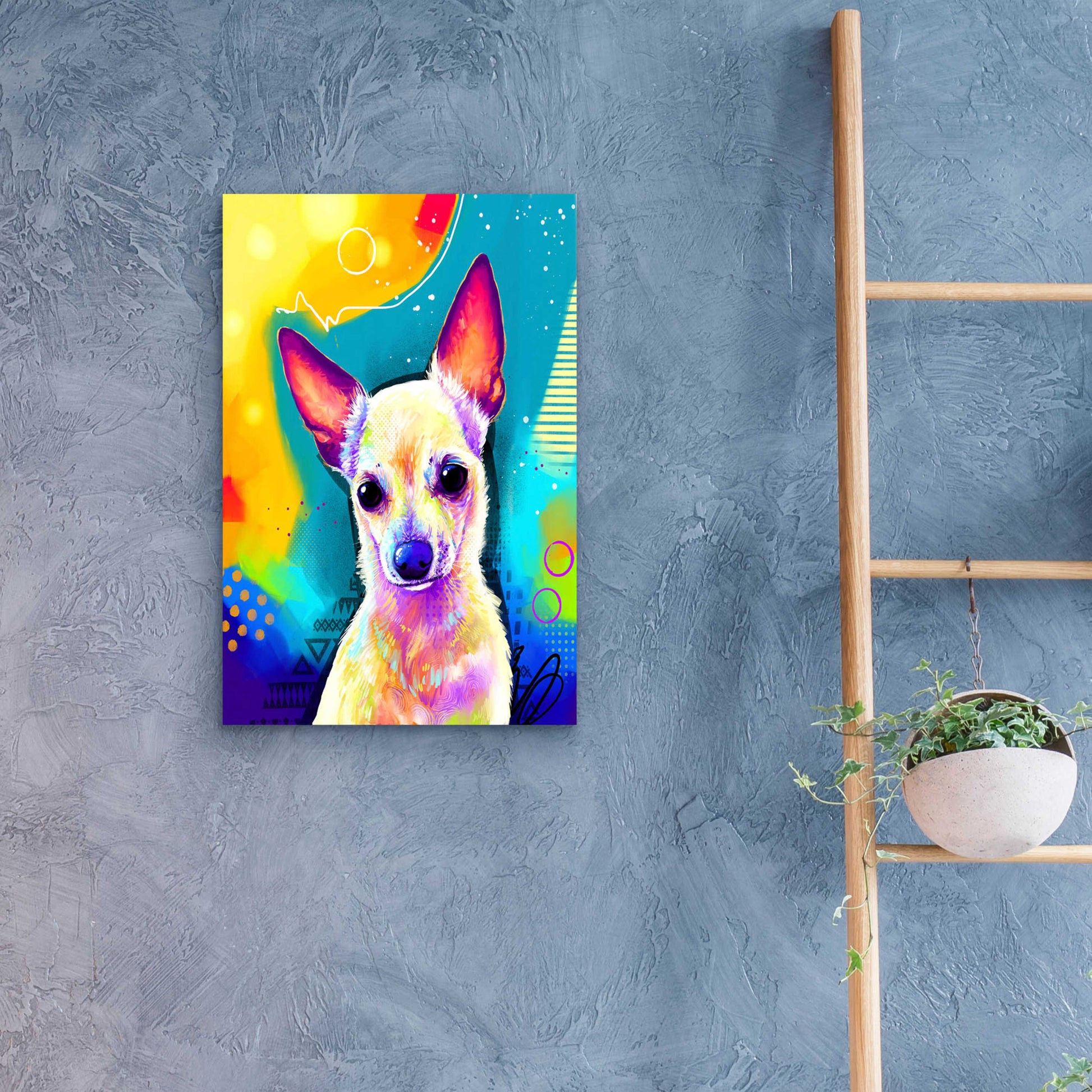 Epic Art 'Pop Art Chihuahua 2' by Furbaby Affiliates, Acrylic Glass Wall Art,16x24