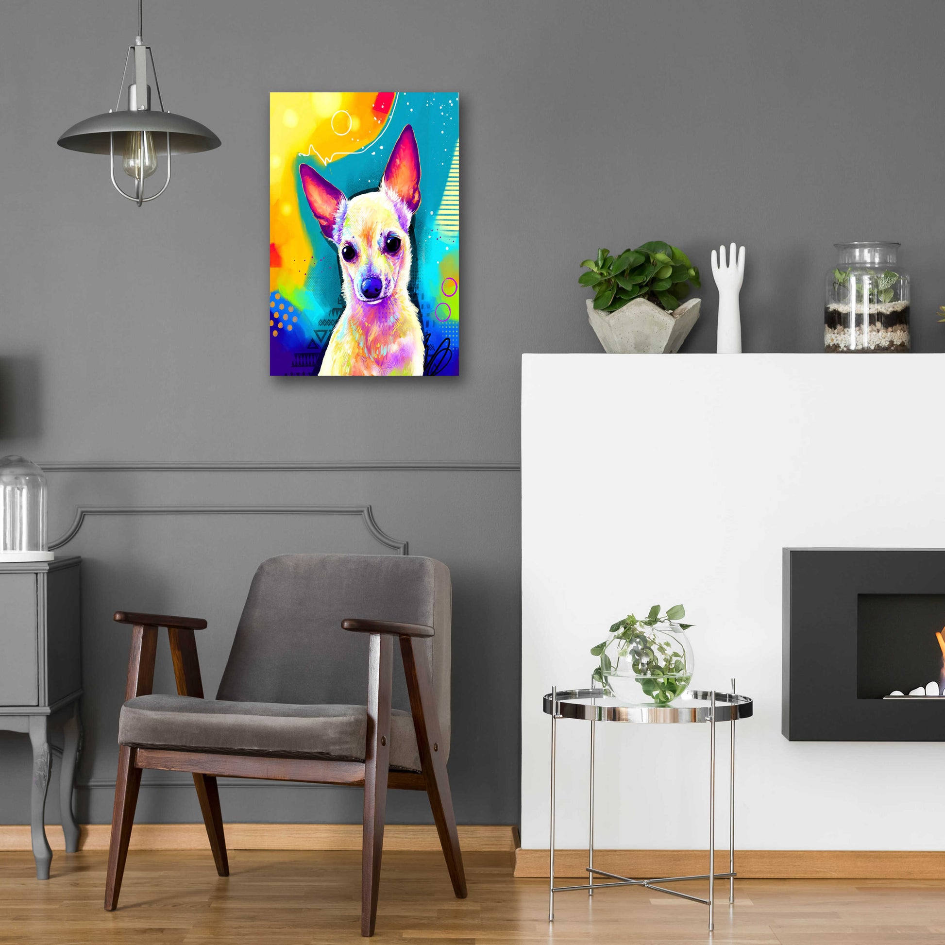 Epic Art 'Pop Art Chihuahua 2' by Furbaby Affiliates, Acrylic Glass Wall Art,16x24