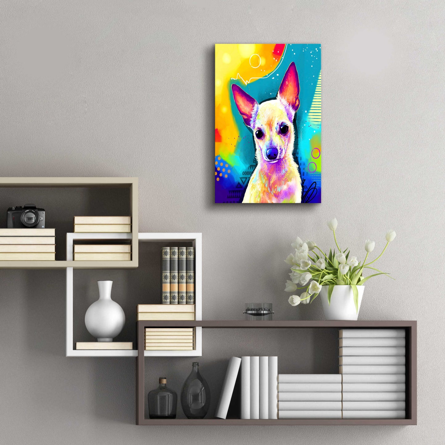 Epic Art 'Pop Art Chihuahua 2' by Furbaby Affiliates, Acrylic Glass Wall Art,16x24