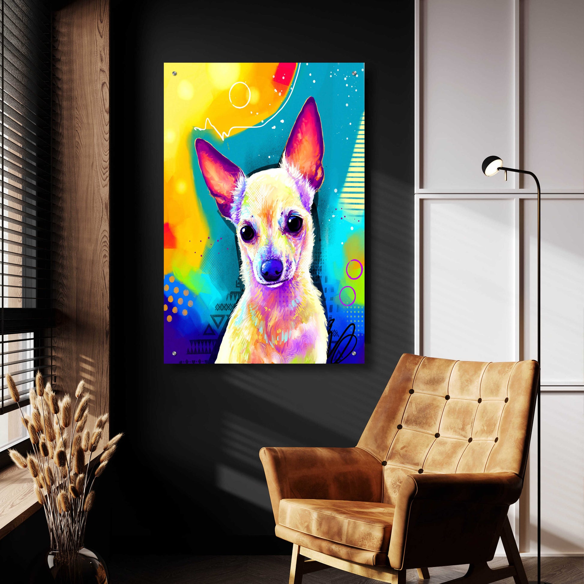 Epic Art 'Pop Art Chihuahua 2' by Furbaby Affiliates, Acrylic Glass Wall Art,24x36