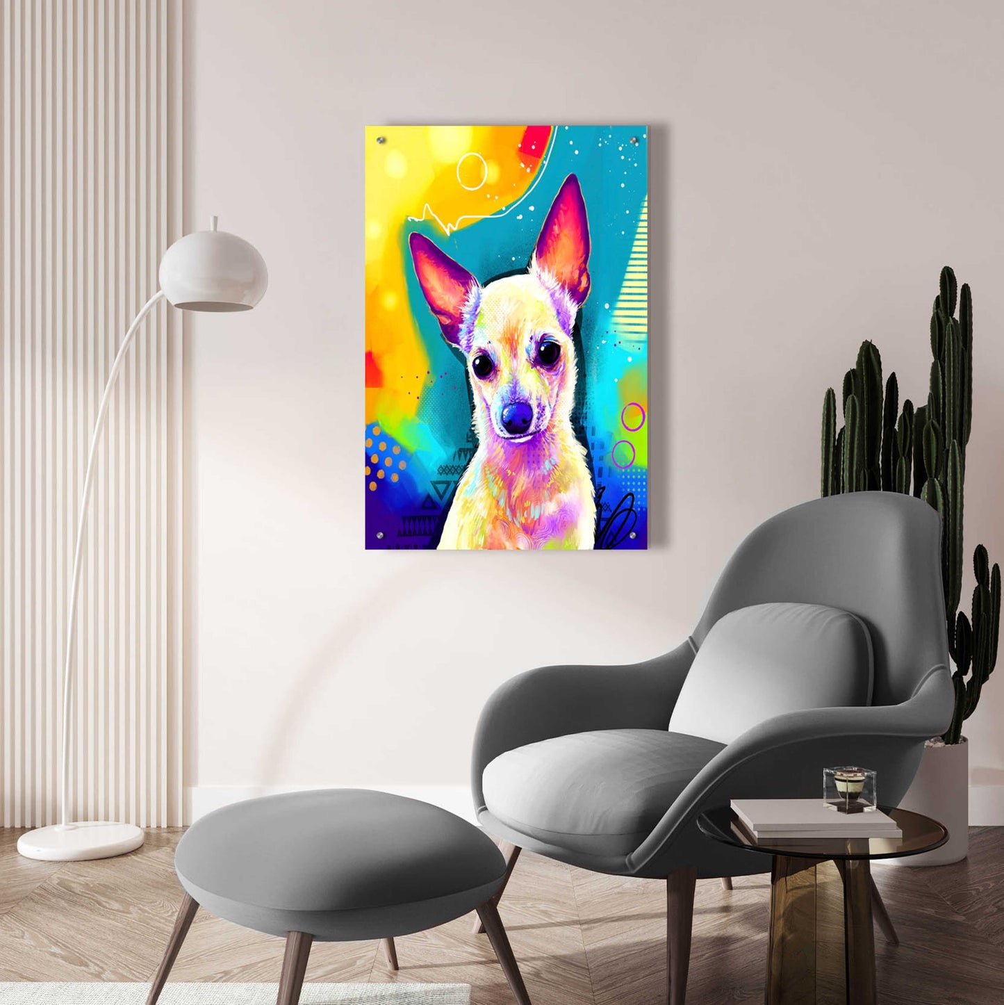 Epic Art 'Pop Art Chihuahua 2' by Furbaby Affiliates, Acrylic Glass Wall Art,24x36