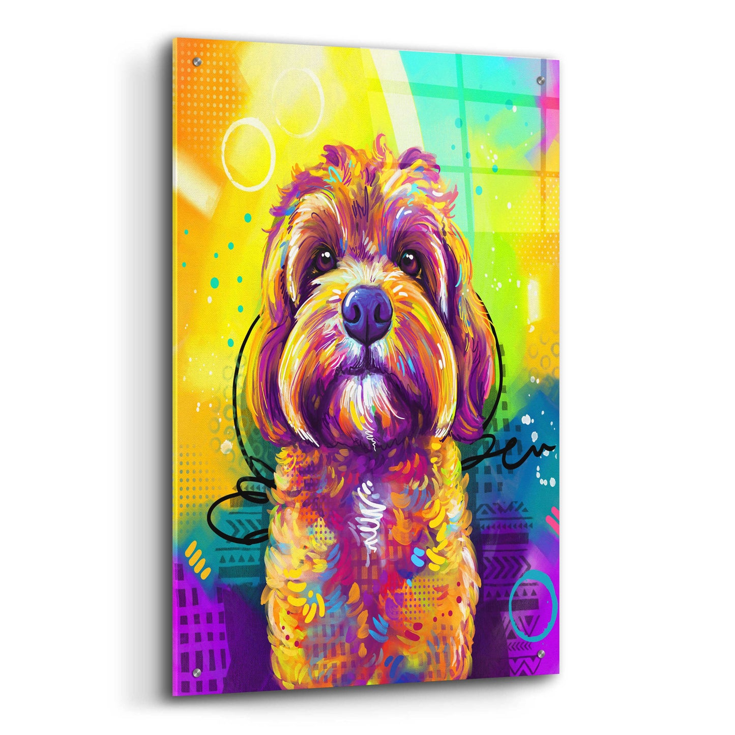 Epic Art 'Pop Art Cavipoo' by Furbaby Affiliates, Acrylic Glass Wall Art,24x36