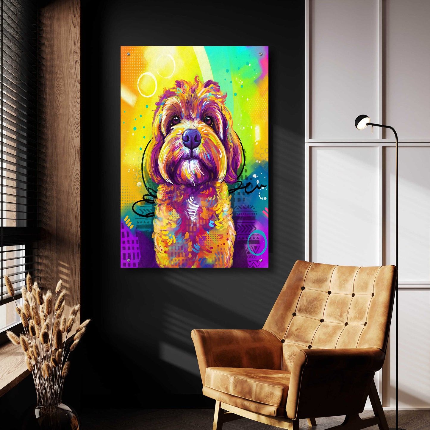 Epic Art 'Pop Art Cavipoo' by Furbaby Affiliates, Acrylic Glass Wall Art,24x36