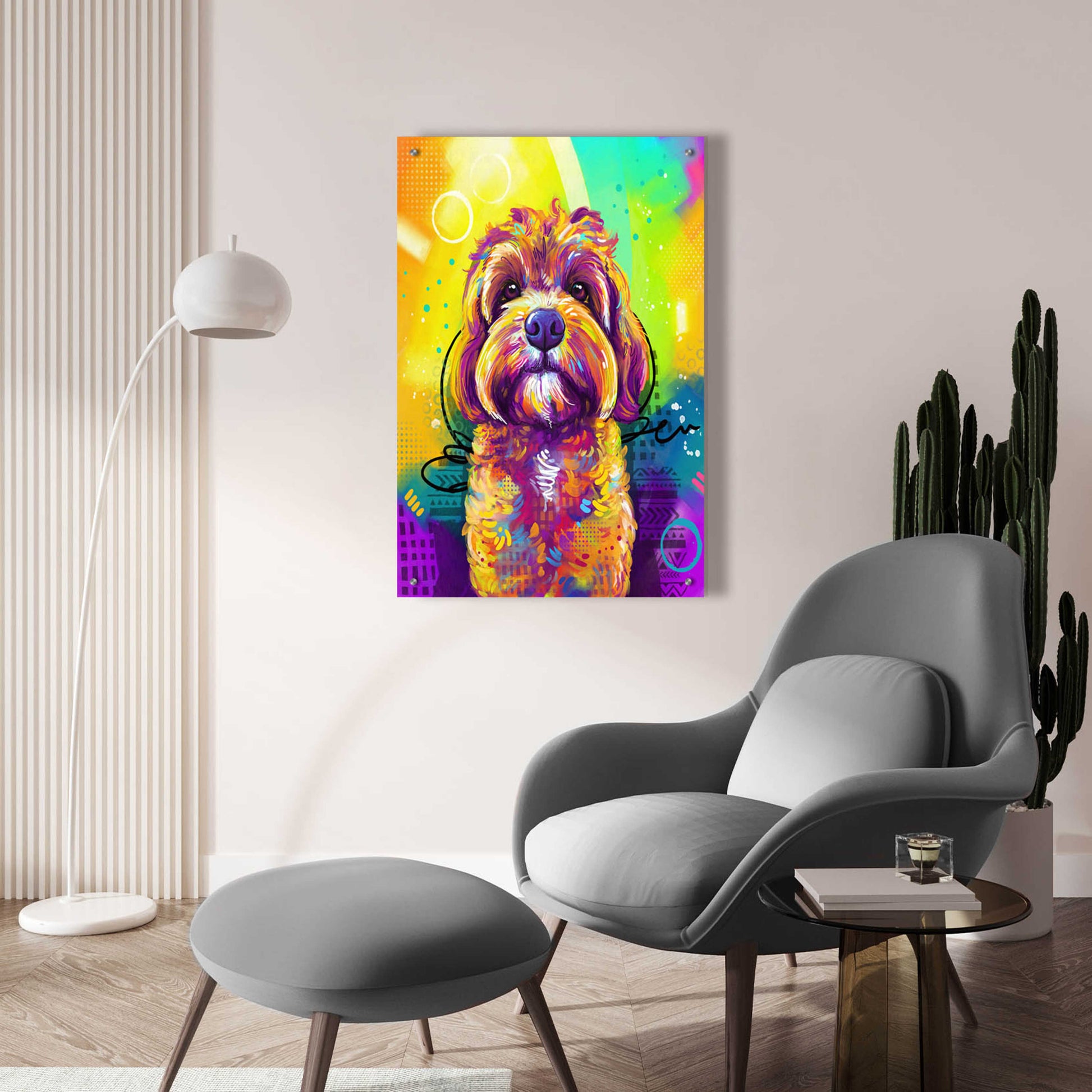 Epic Art 'Pop Art Cavipoo' by Furbaby Affiliates, Acrylic Glass Wall Art,24x36