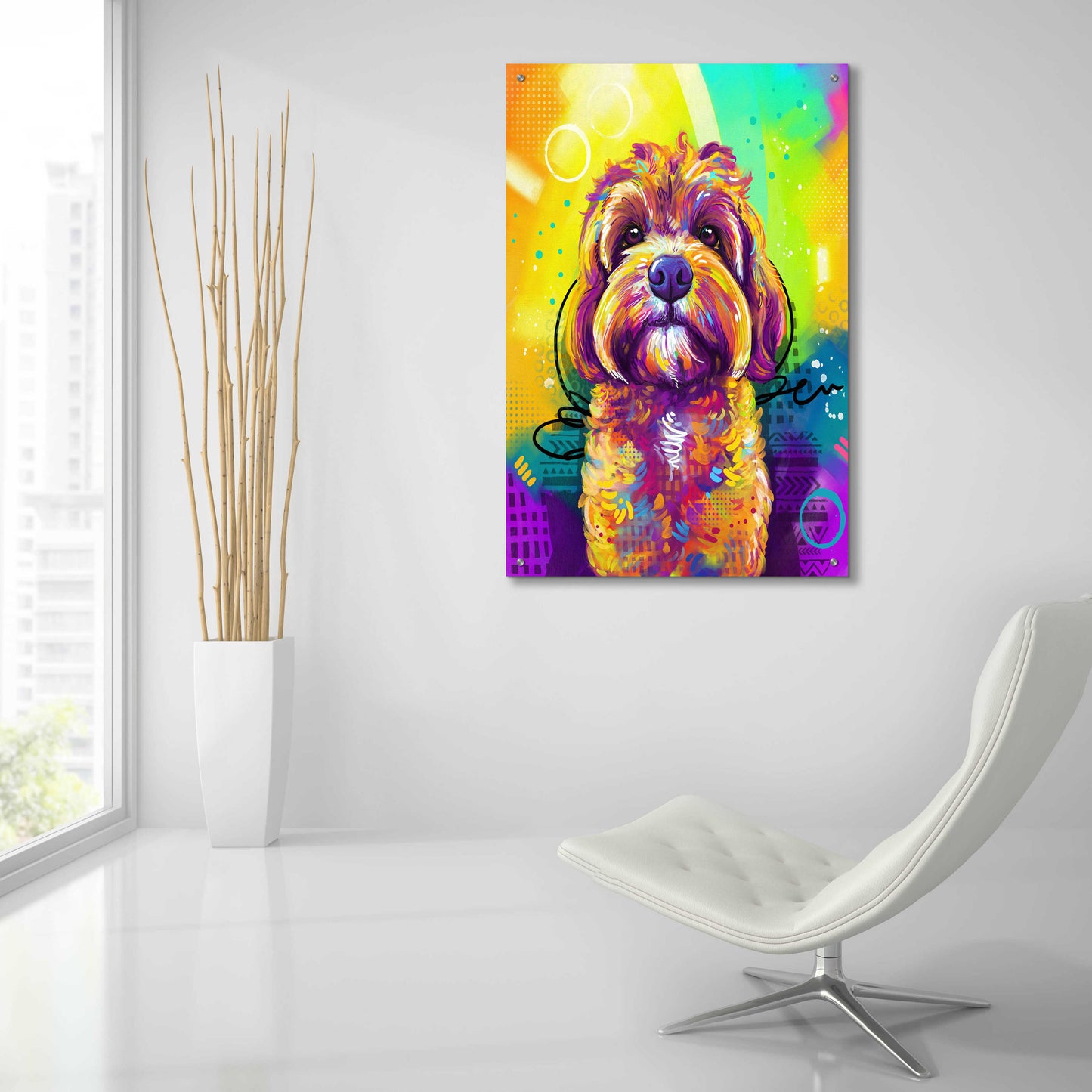 Epic Art 'Pop Art Cavipoo' by Furbaby Affiliates, Acrylic Glass Wall Art,24x36