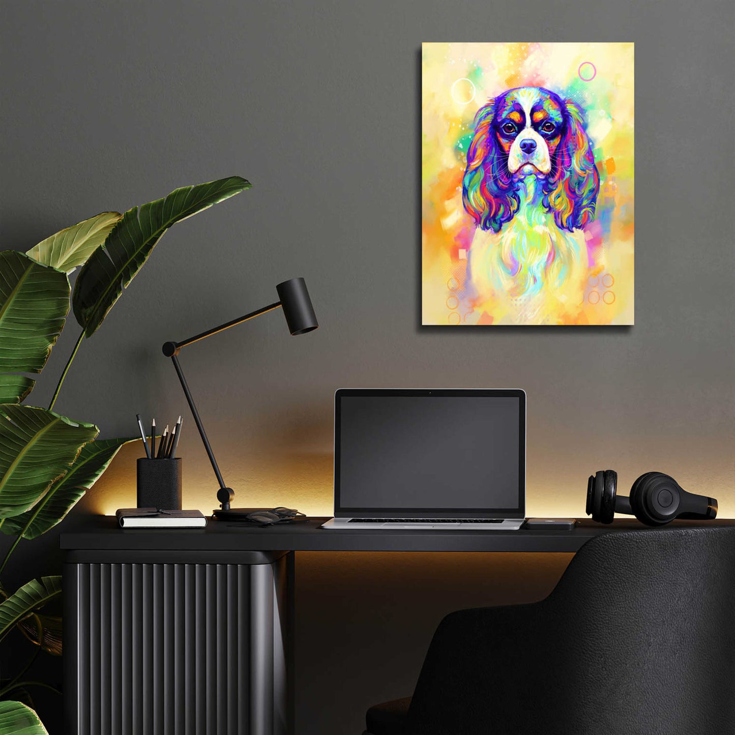 Epic Art 'Pop Art Cavalier King Charles Spaniel' by Furbaby Affiliates, Acrylic Glass Wall Art,12x16