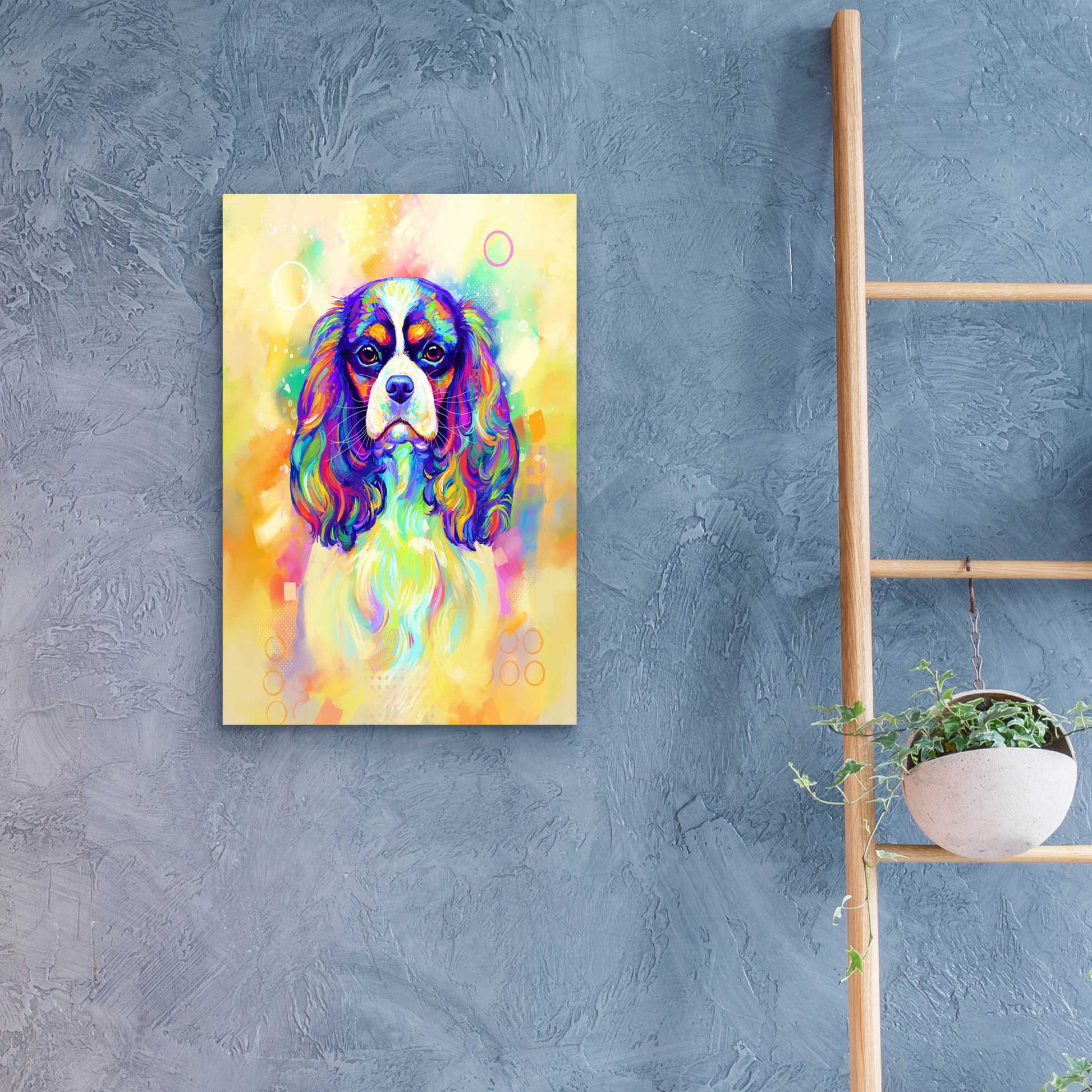 Epic Art 'Pop Art Cavalier King Charles Spaniel' by Furbaby Affiliates, Acrylic Glass Wall Art,16x24