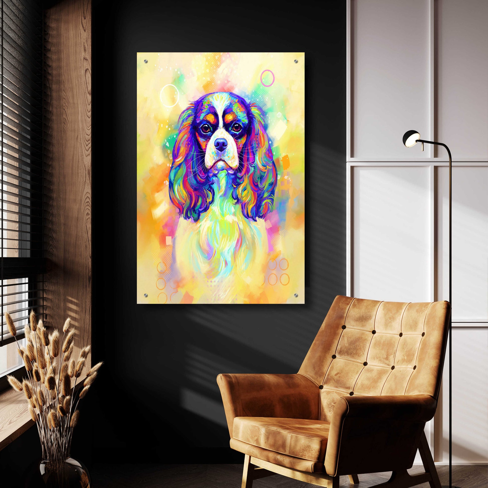 Epic Art 'Pop Art Cavalier King Charles Spaniel' by Furbaby Affiliates, Acrylic Glass Wall Art,24x36