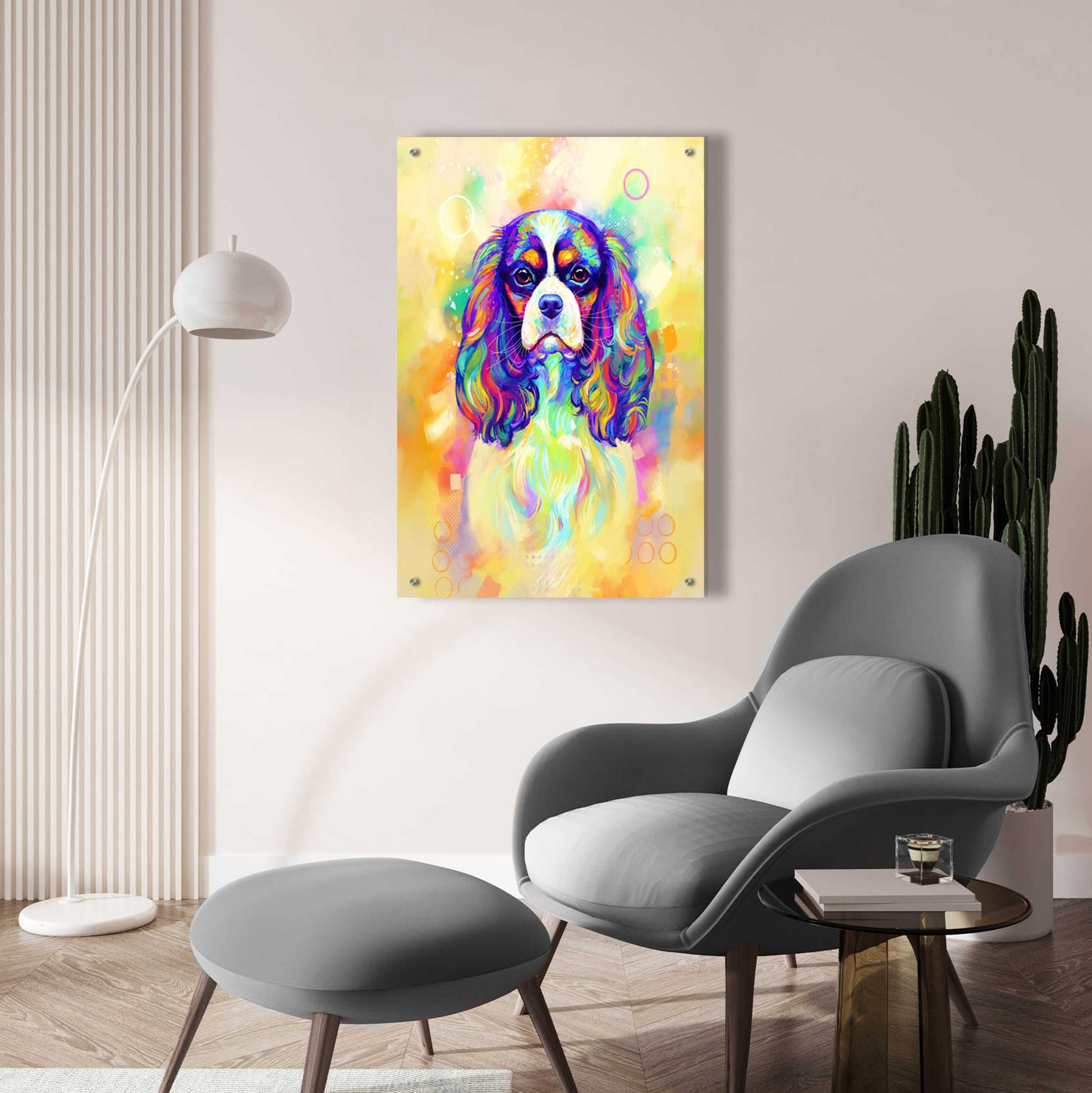 Epic Art 'Pop Art Cavalier King Charles Spaniel' by Furbaby Affiliates, Acrylic Glass Wall Art,24x36