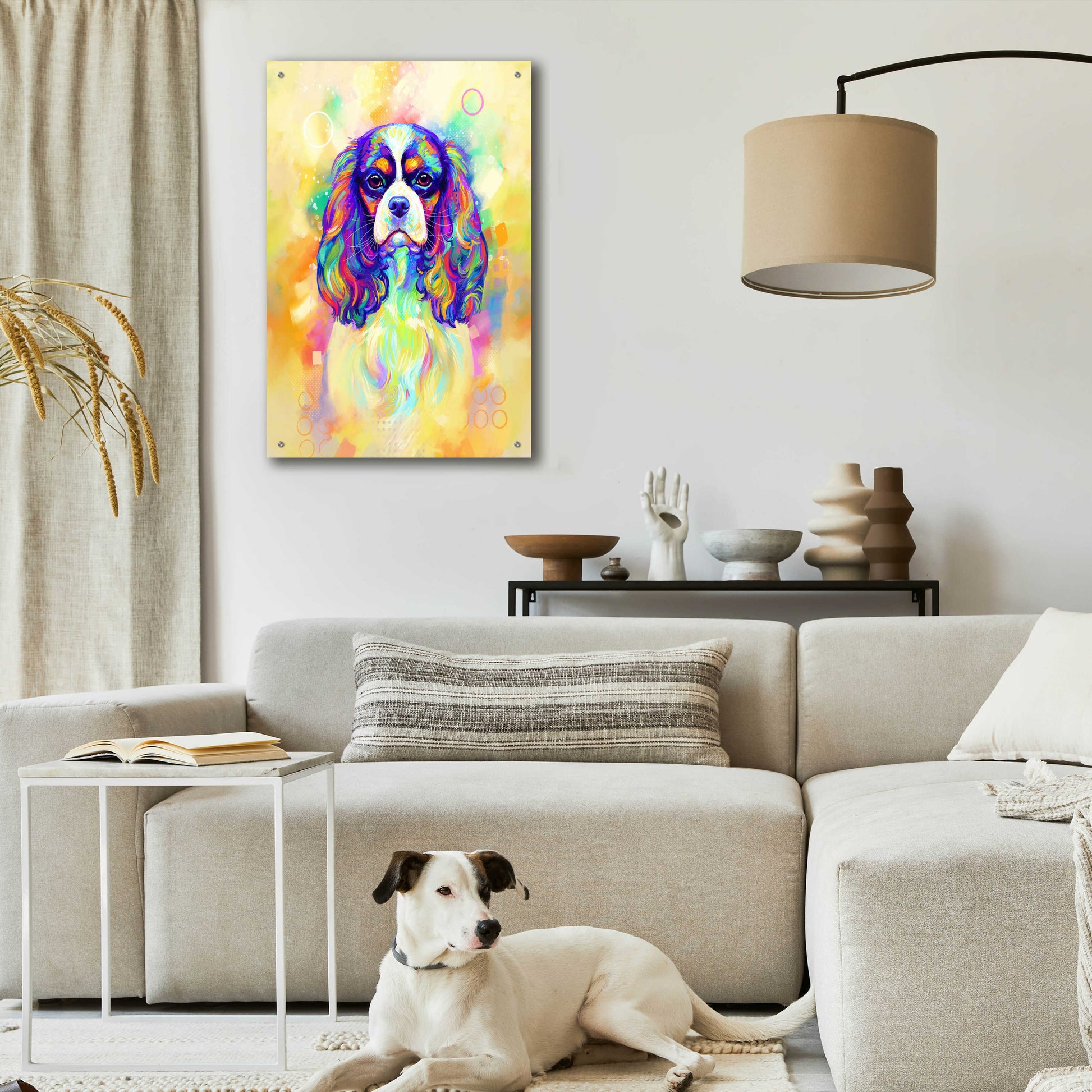 Epic Art 'Pop Art Cavalier King Charles Spaniel' by Furbaby Affiliates, Acrylic Glass Wall Art,24x36