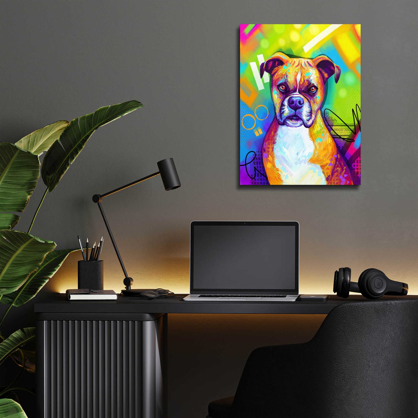 Epic Art 'Pop Art Boxer' by Furbaby Affiliates, Acrylic Glass Wall Art,12x16