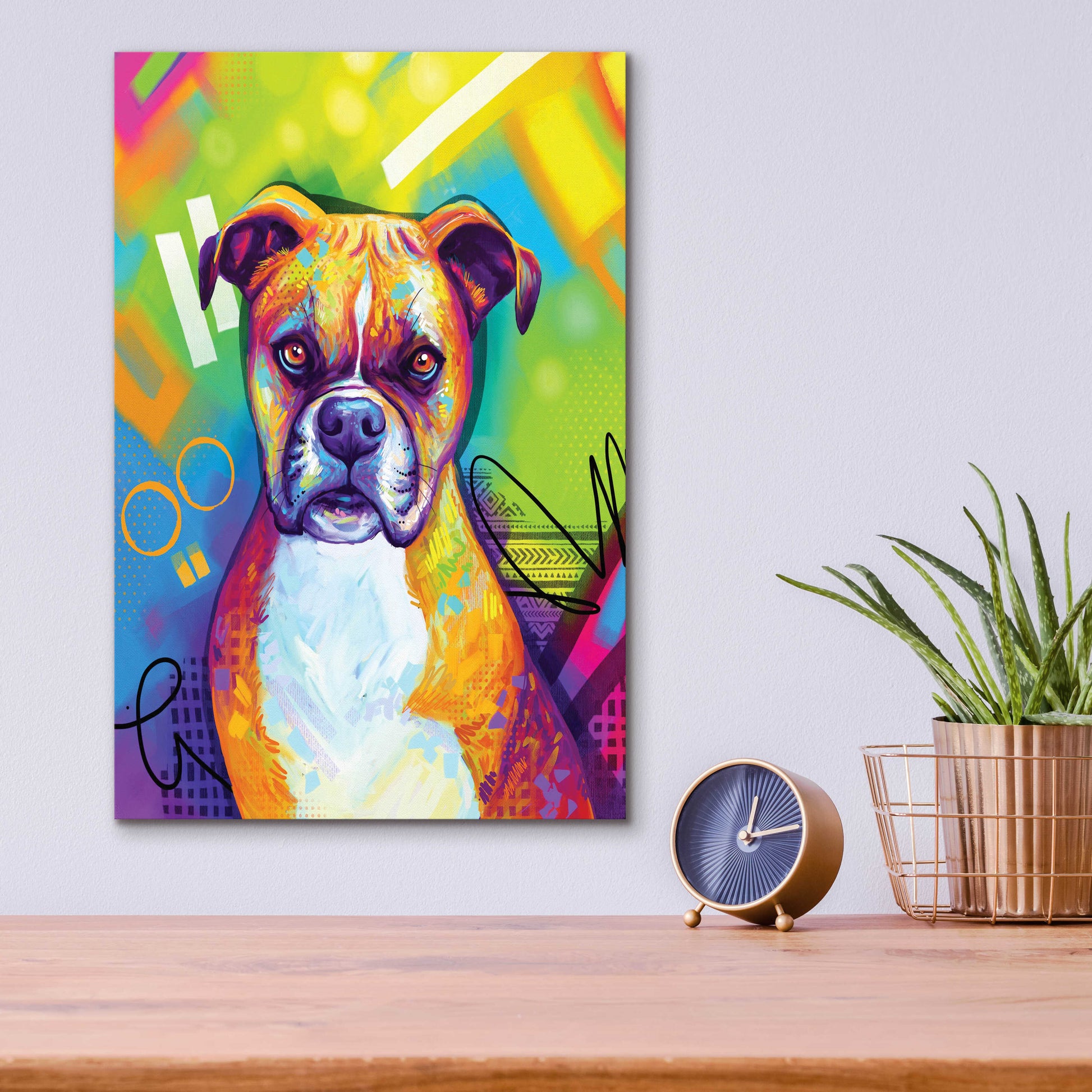 Epic Art 'Pop Art Boxer' by Furbaby Affiliates, Acrylic Glass Wall Art,12x16