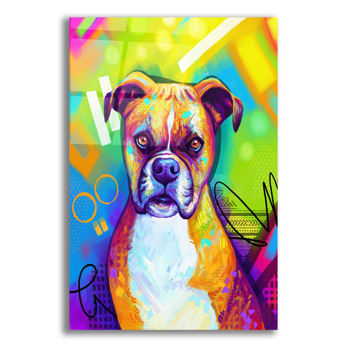 Epic Art 'Pop Art Boxer' by Furbaby Affiliates, Acrylic Glass Wall Art,12x16