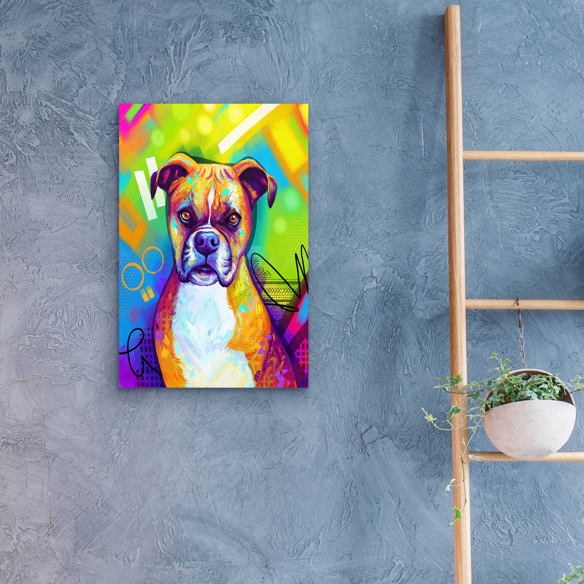 Epic Art 'Pop Art Boxer' by Furbaby Affiliates, Acrylic Glass Wall Art,16x24