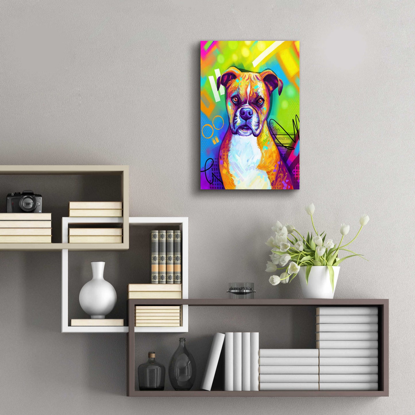 Epic Art 'Pop Art Boxer' by Furbaby Affiliates, Acrylic Glass Wall Art,16x24