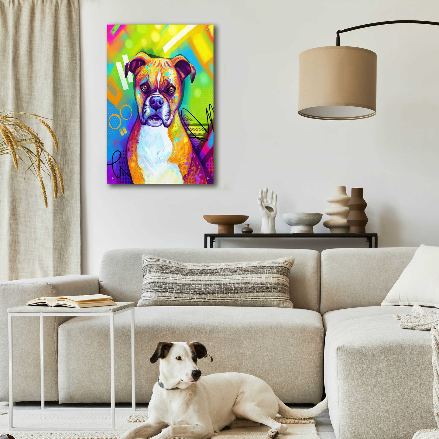 Epic Art 'Pop Art Boxer' by Furbaby Affiliates, Acrylic Glass Wall Art,24x36