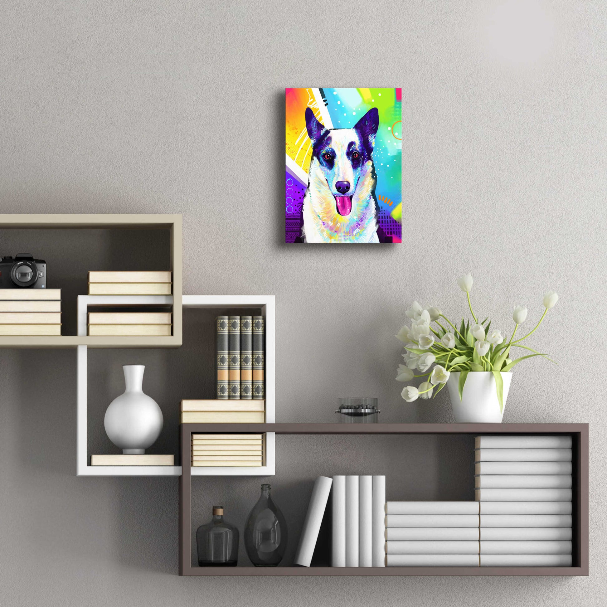 Epic Art 'Pop Art Border Collie' by Furbaby Affiliates, Acrylic Glass Wall Art,12x16