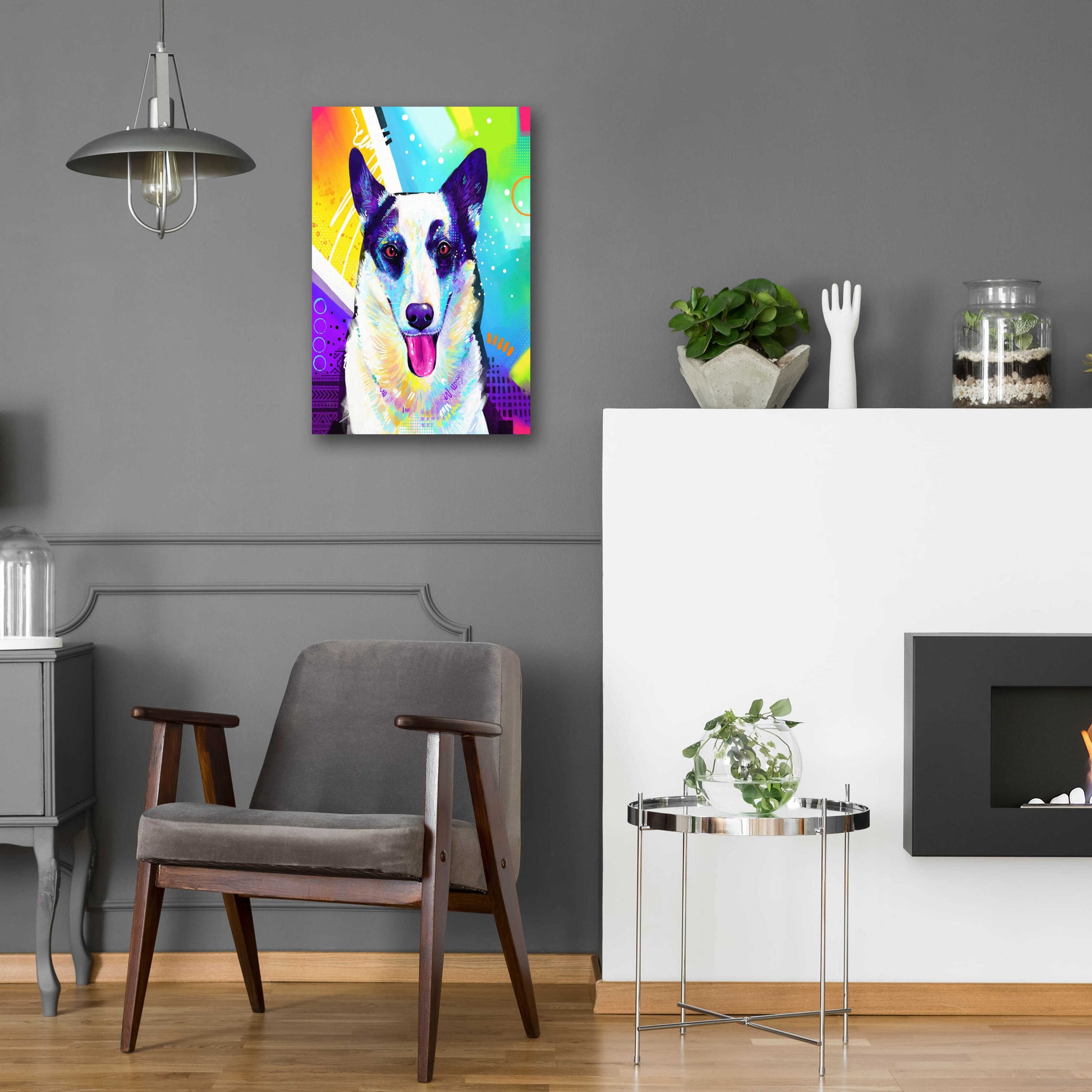 Epic Art 'Pop Art Border Collie' by Furbaby Affiliates, Acrylic Glass Wall Art,16x24