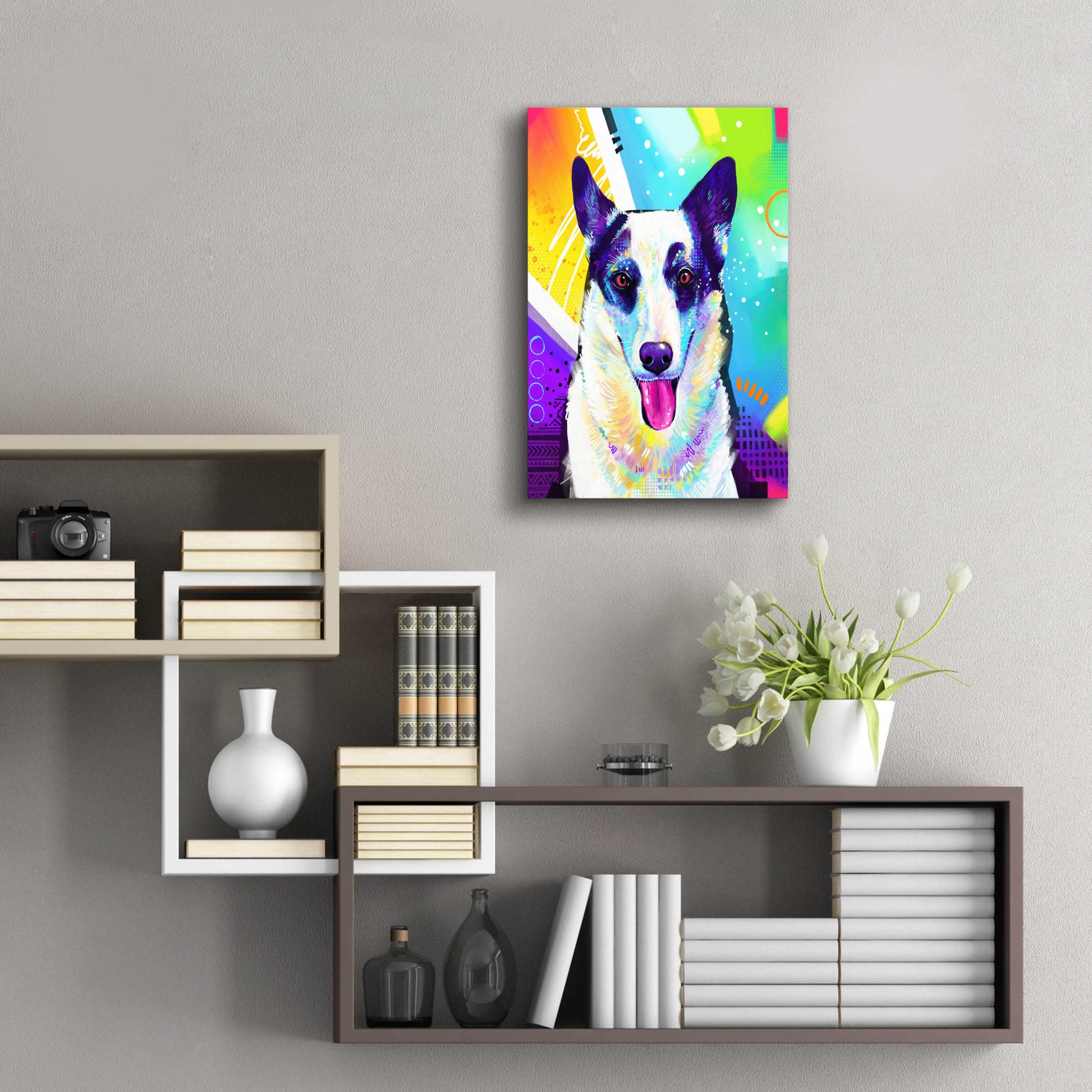 Epic Art 'Pop Art Border Collie' by Furbaby Affiliates, Acrylic Glass Wall Art,16x24