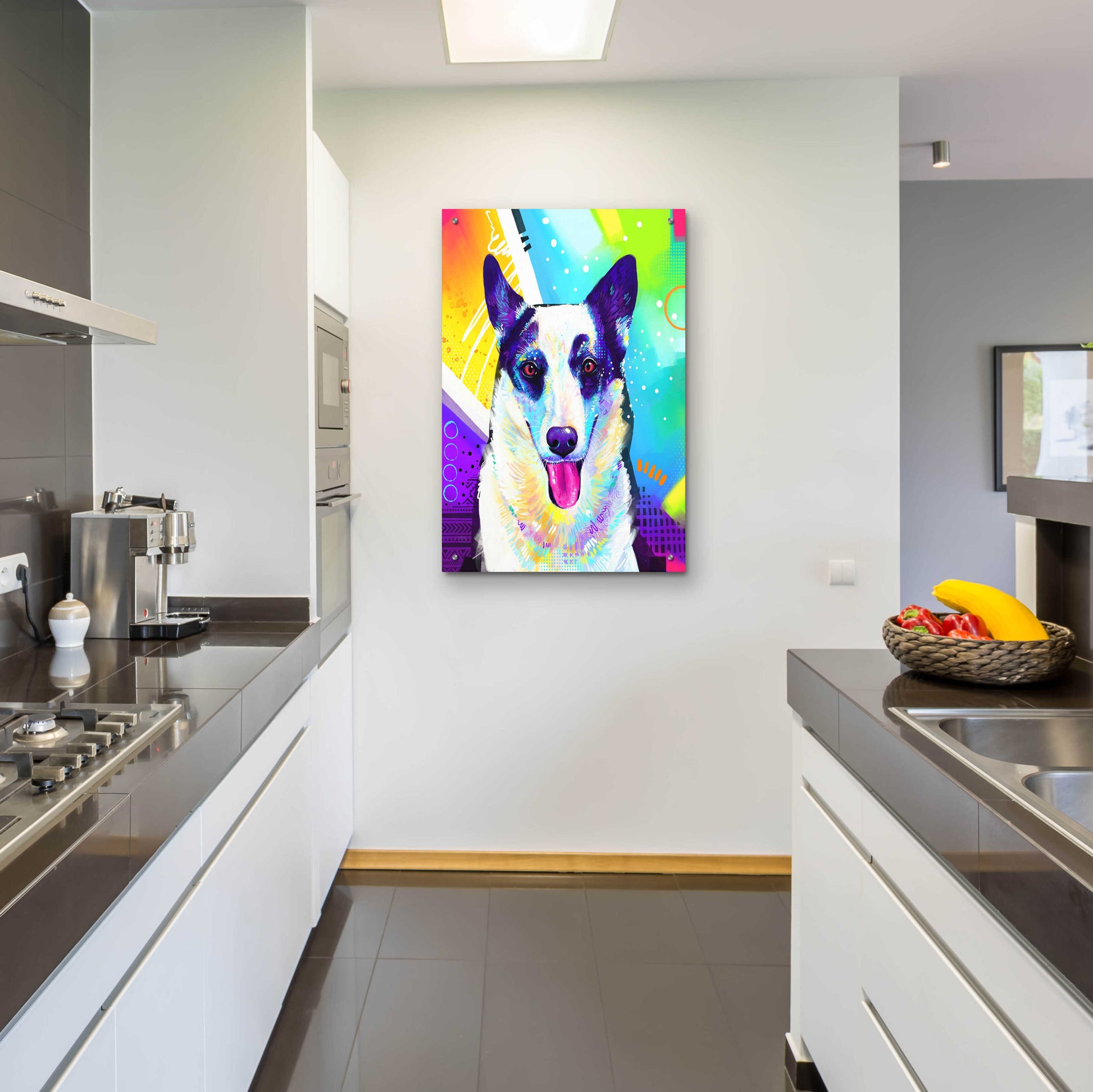 Epic Art 'Pop Art Border Collie' by Furbaby Affiliates, Acrylic Glass Wall Art,24x36