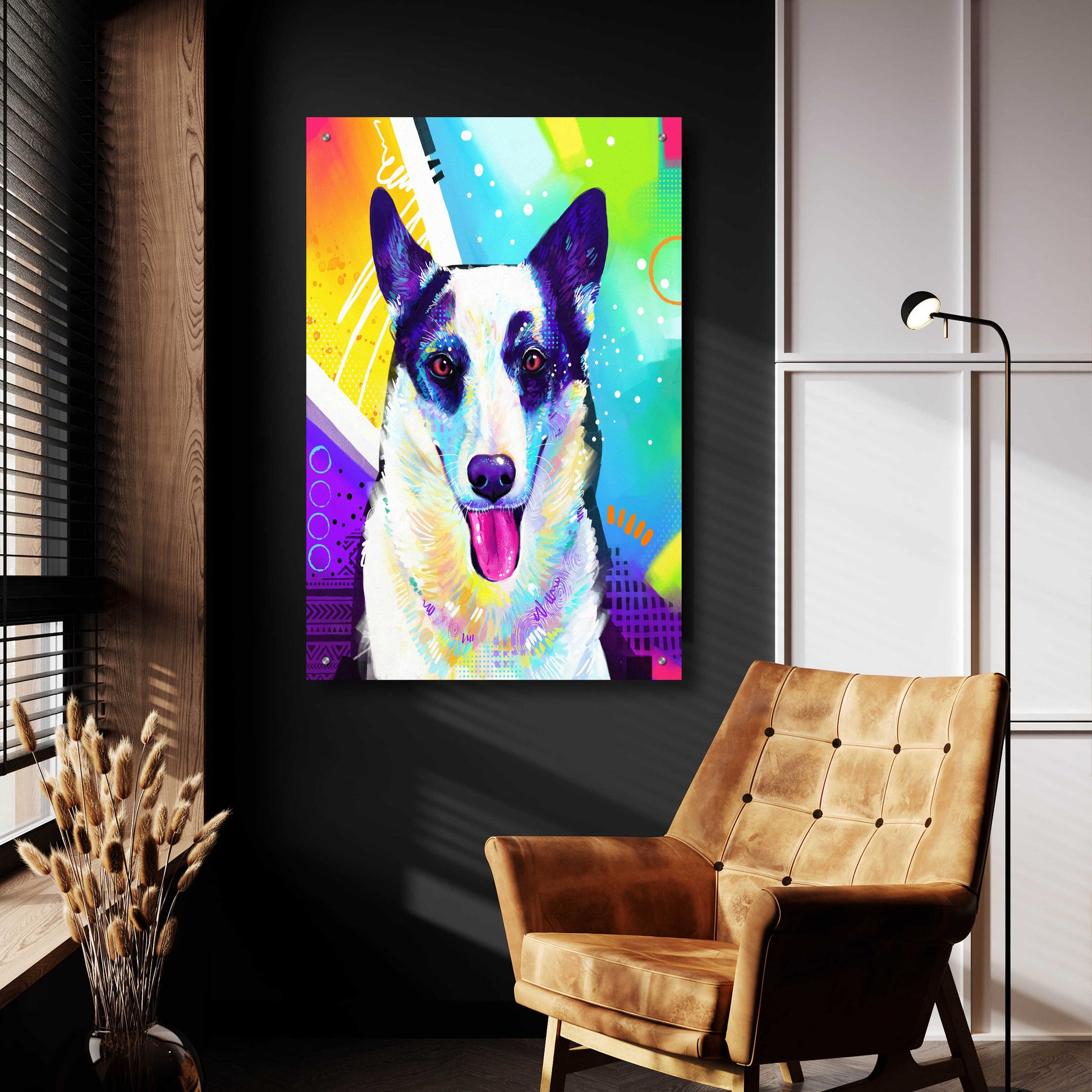 Epic Art 'Pop Art Border Collie' by Furbaby Affiliates, Acrylic Glass Wall Art,24x36