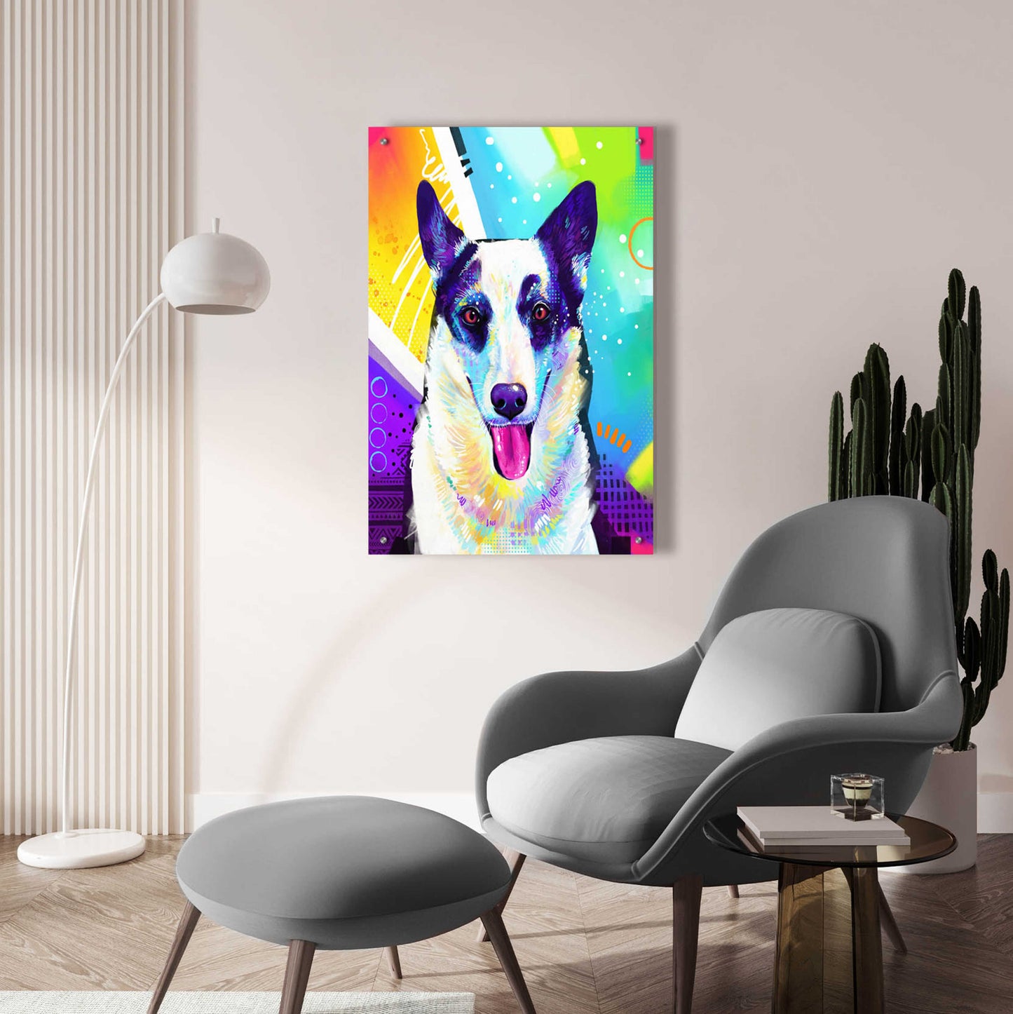 Epic Art 'Pop Art Border Collie' by Furbaby Affiliates, Acrylic Glass Wall Art,24x36