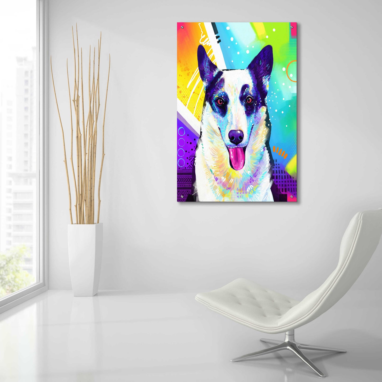 Epic Art 'Pop Art Border Collie' by Furbaby Affiliates, Acrylic Glass Wall Art,24x36