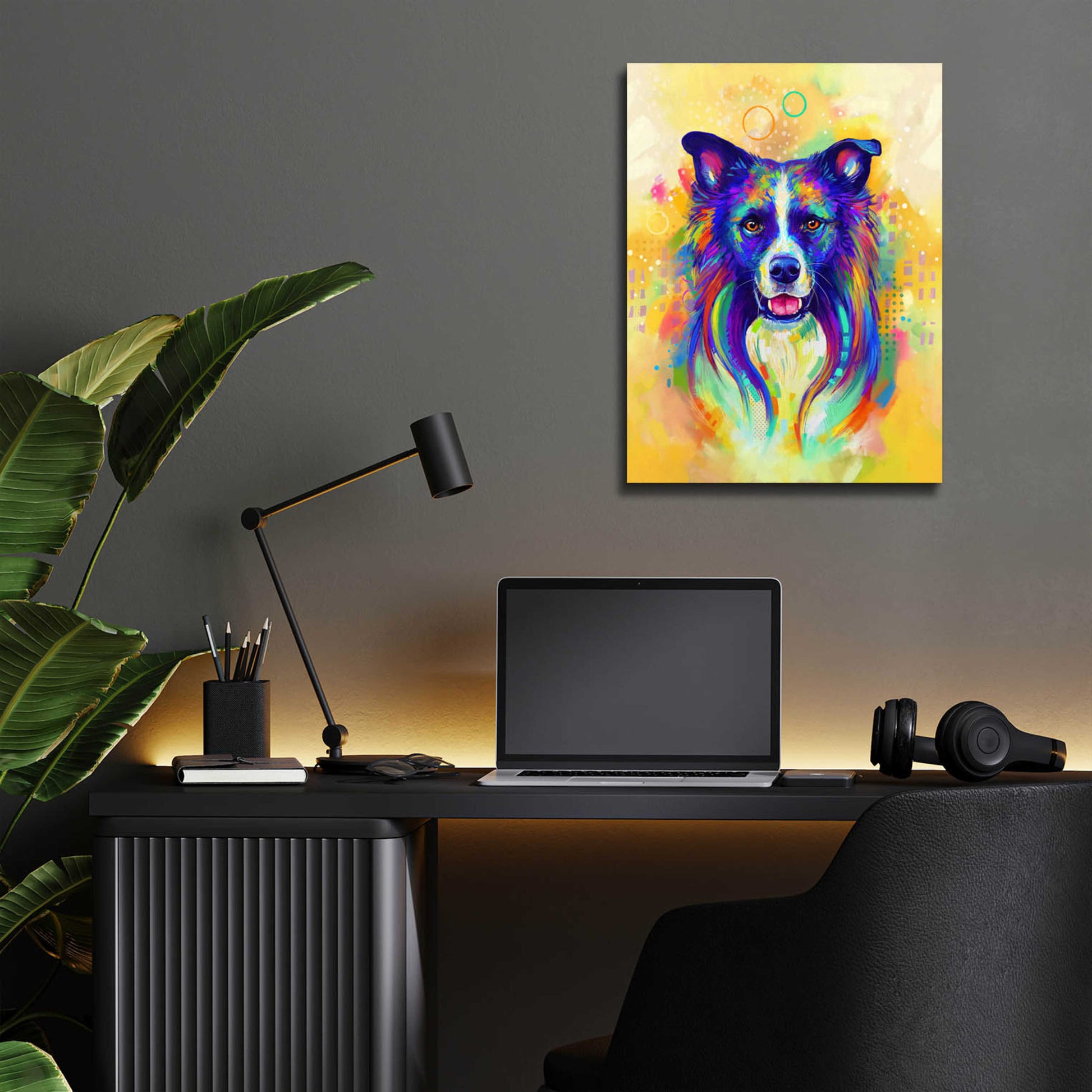 Epic Art 'Pop Art Border Collie 2' by Furbaby Affiliates, Acrylic Glass Wall Art,12x16