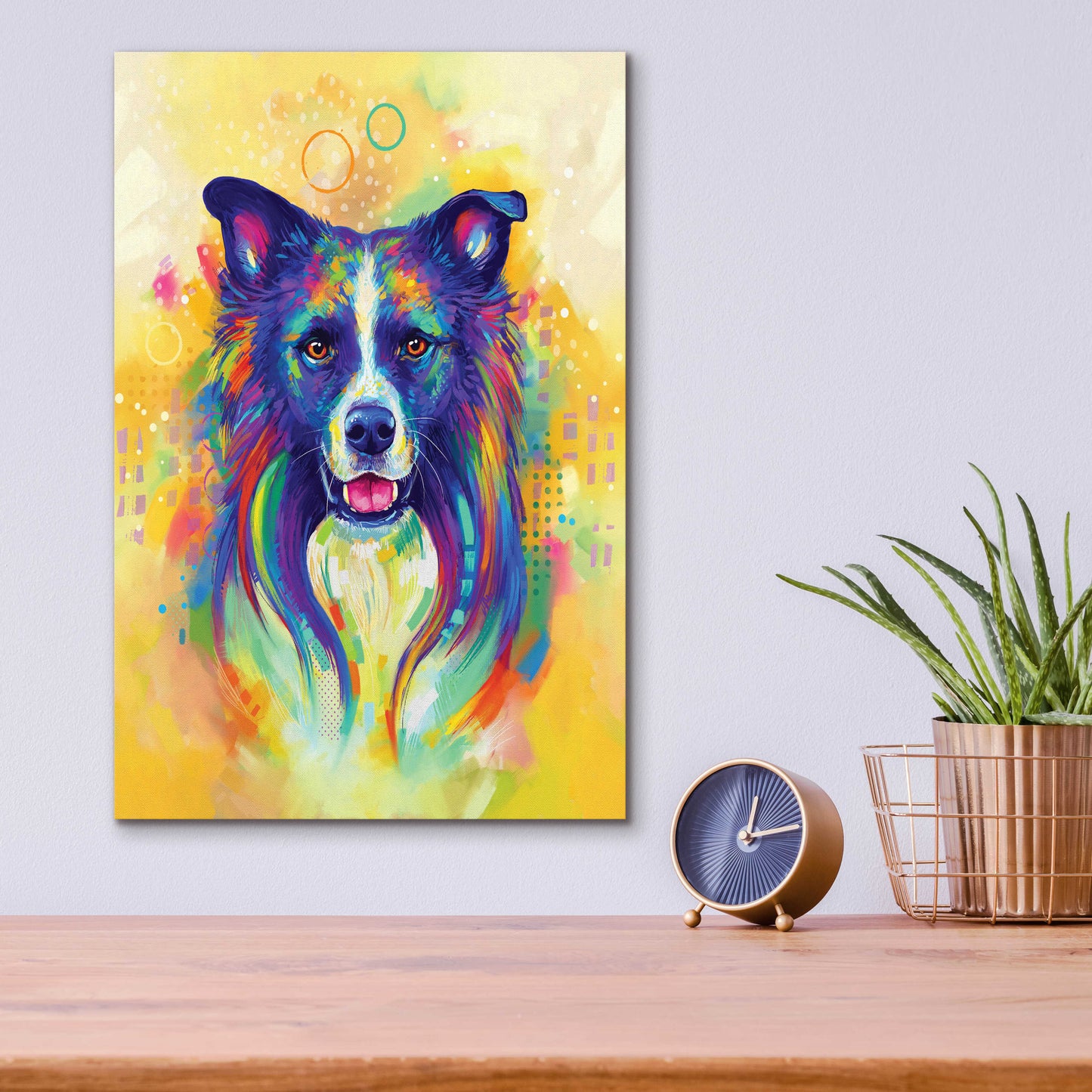 Epic Art 'Pop Art Border Collie 2' by Furbaby Affiliates, Acrylic Glass Wall Art,12x16