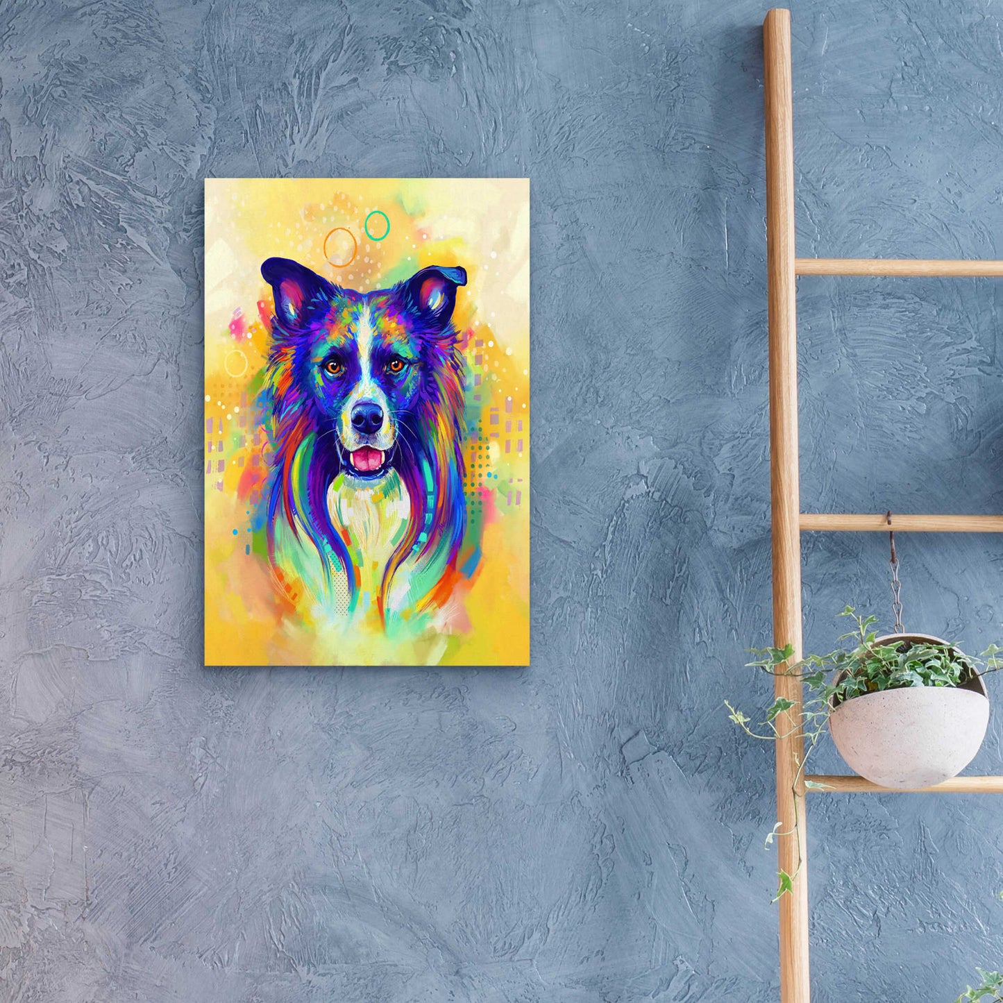 Epic Art 'Pop Art Border Collie 2' by Furbaby Affiliates, Acrylic Glass Wall Art,16x24