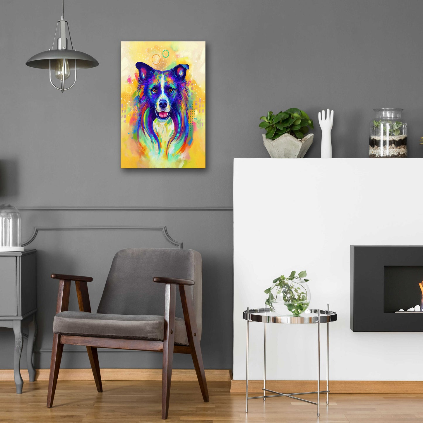 Epic Art 'Pop Art Border Collie 2' by Furbaby Affiliates, Acrylic Glass Wall Art,16x24