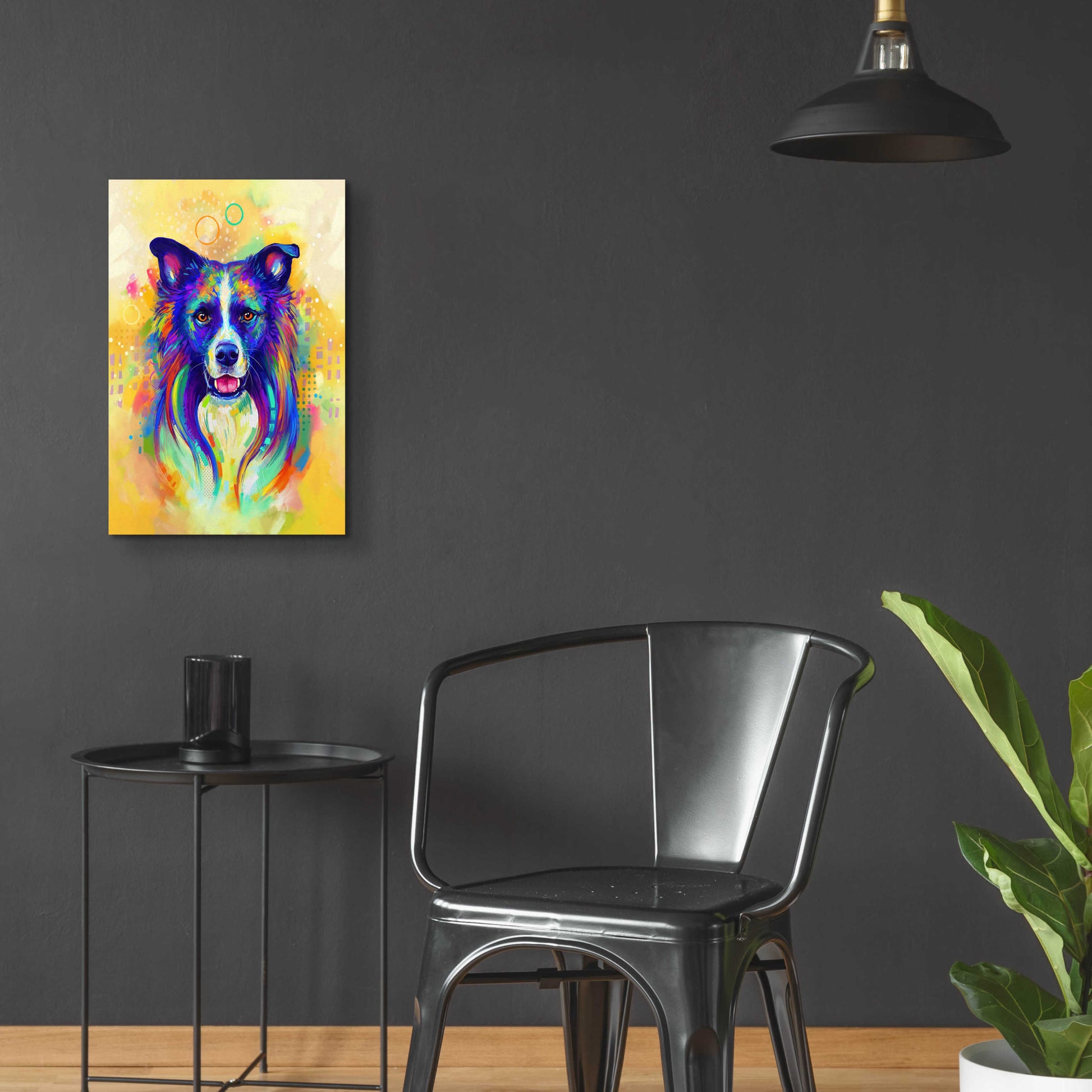 Epic Art 'Pop Art Border Collie 2' by Furbaby Affiliates, Acrylic Glass Wall Art,16x24