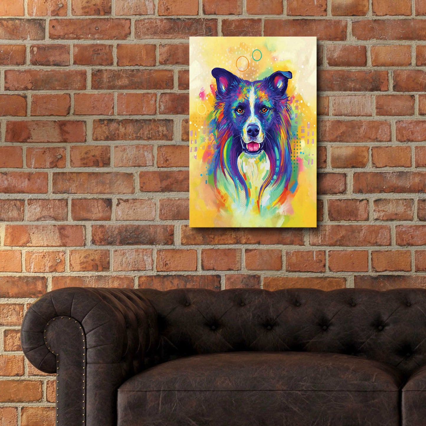 Epic Art 'Pop Art Border Collie 2' by Furbaby Affiliates, Acrylic Glass Wall Art,16x24