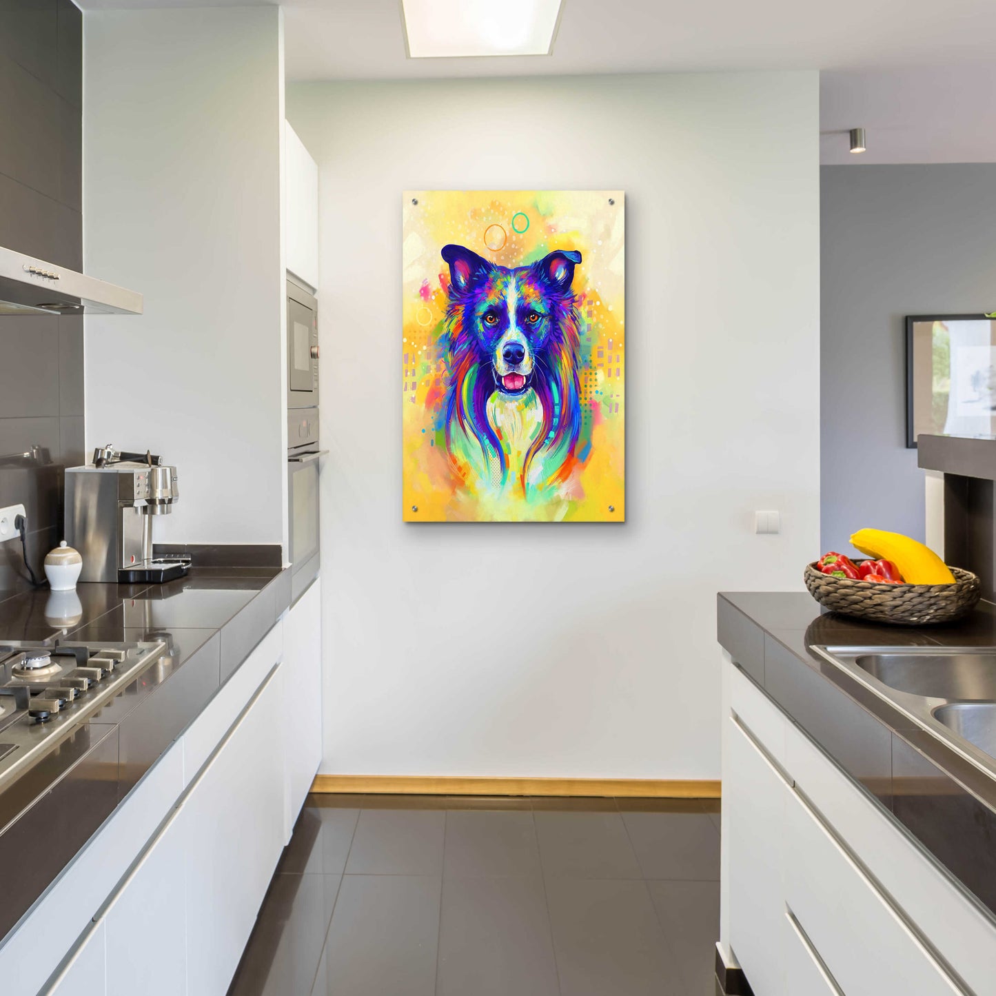 Epic Art 'Pop Art Border Collie 2' by Furbaby Affiliates, Acrylic Glass Wall Art,24x36