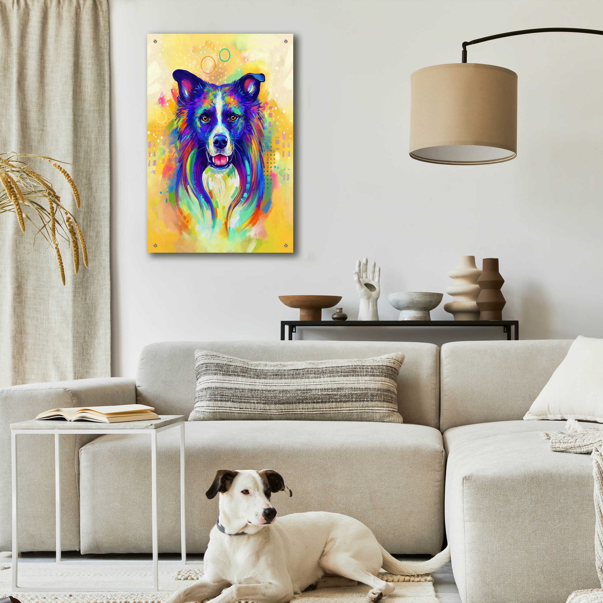 Epic Art 'Pop Art Border Collie 2' by Furbaby Affiliates, Acrylic Glass Wall Art,24x36