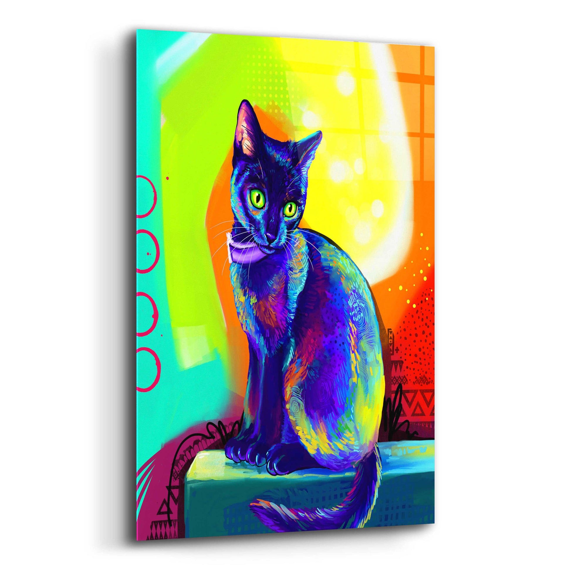 Epic Art 'Pop Art Black Cat' by Furbaby Affiliates, Acrylic Glass Wall Art,12x16