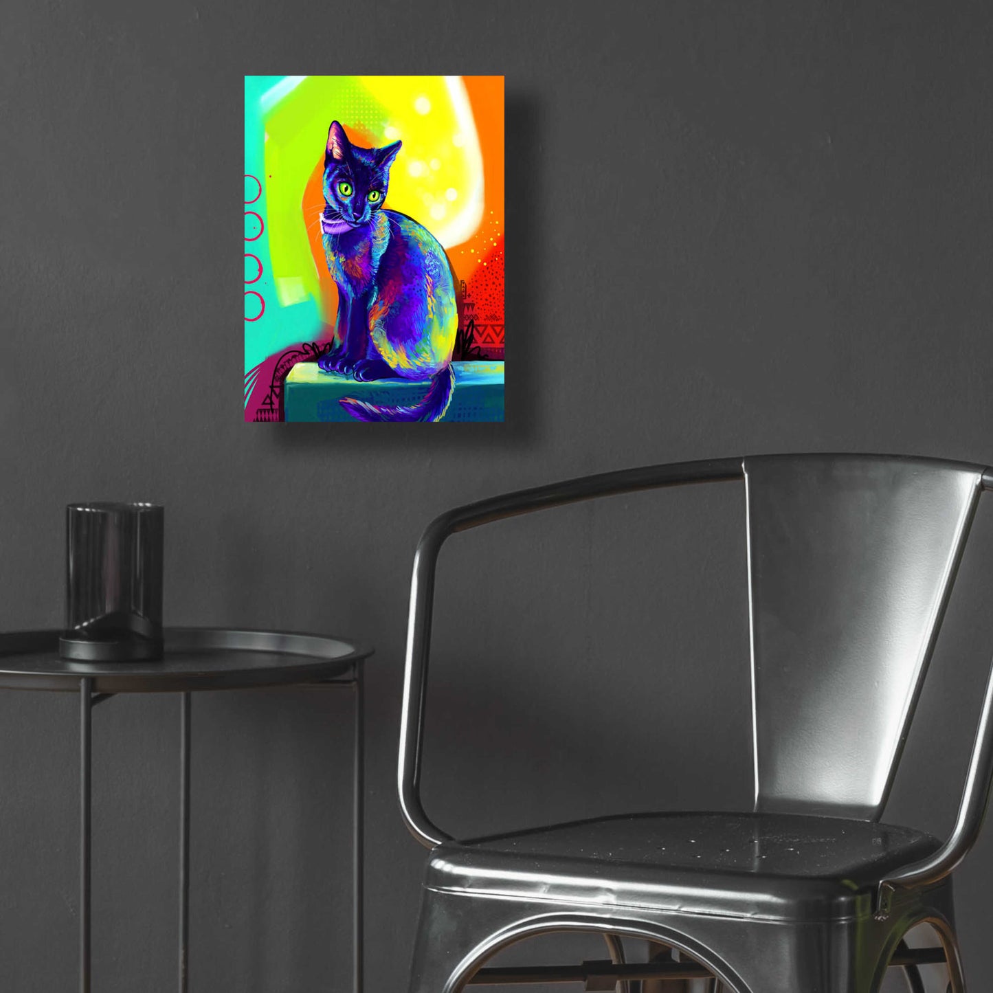 Epic Art 'Pop Art Black Cat' by Furbaby Affiliates, Acrylic Glass Wall Art,12x16