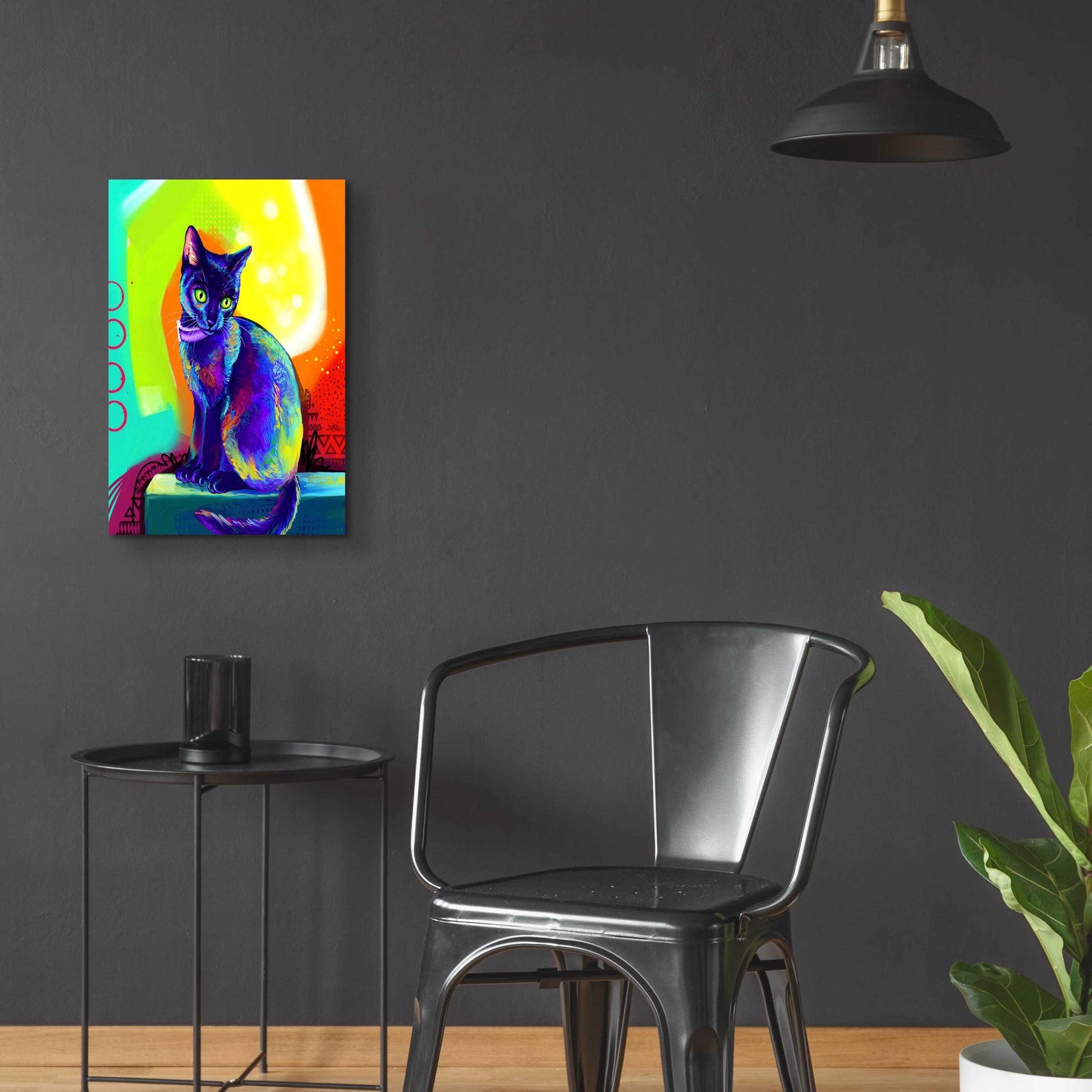 Epic Art 'Pop Art Black Cat' by Furbaby Affiliates, Acrylic Glass Wall Art,16x24