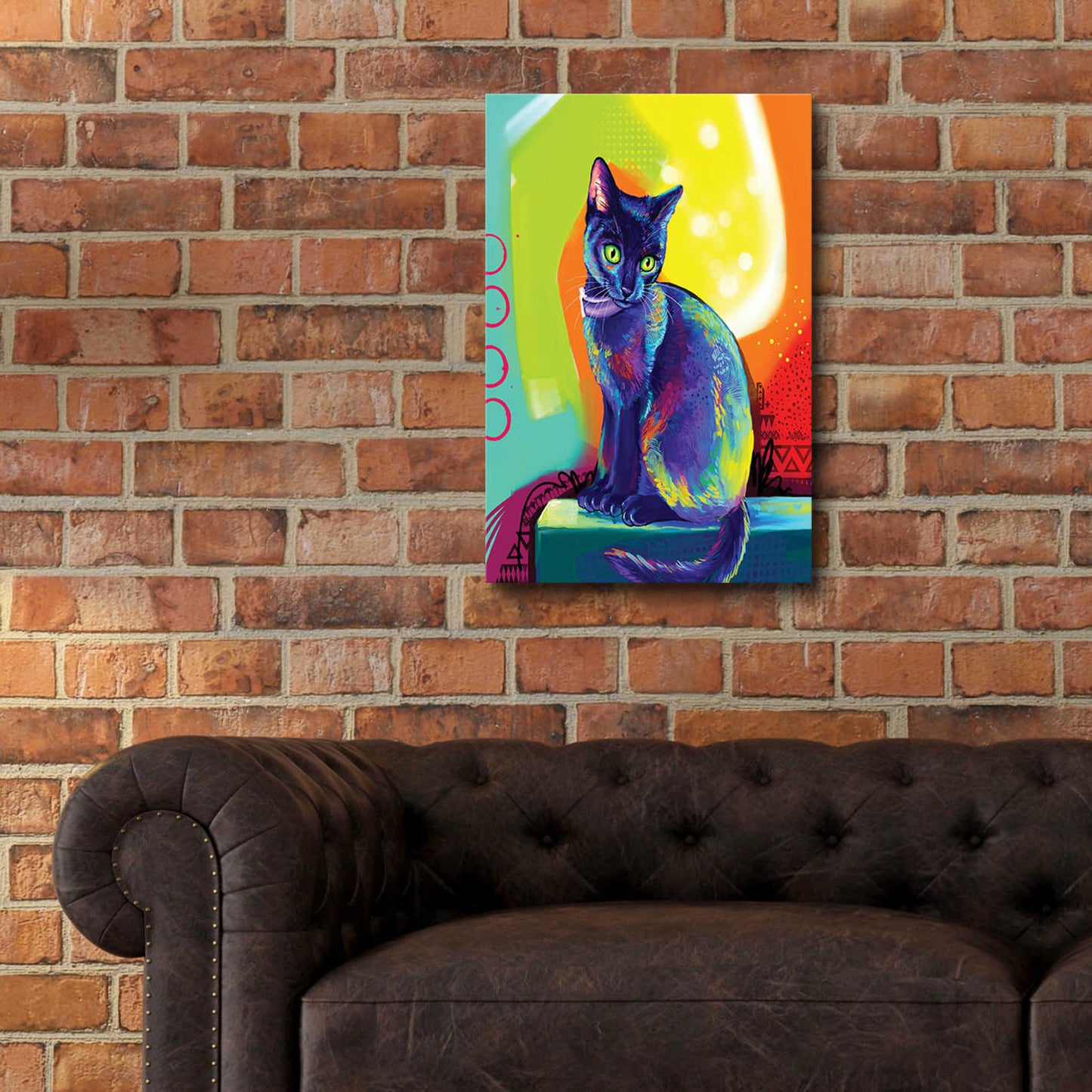 Epic Art 'Pop Art Black Cat' by Furbaby Affiliates, Acrylic Glass Wall Art,16x24