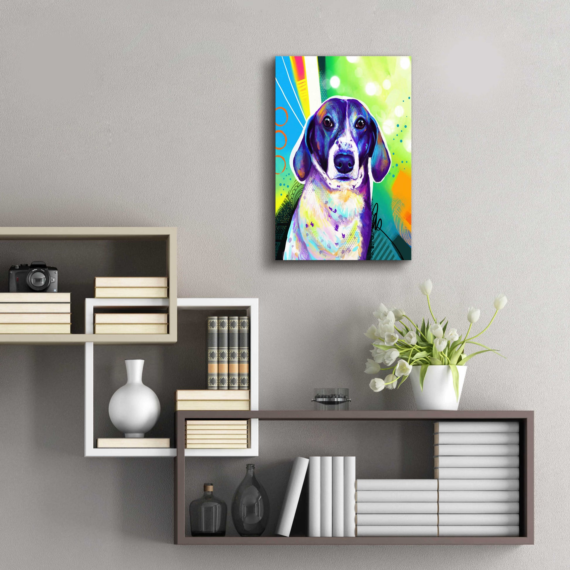 Epic Art 'Pop Art Beagle' by Furbaby Affiliates, Acrylic Glass Wall Art,16x24