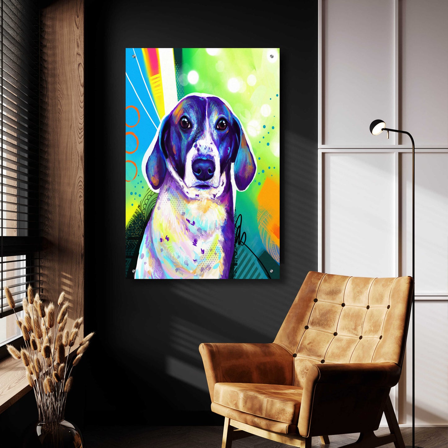 Epic Art 'Pop Art Beagle' by Furbaby Affiliates, Acrylic Glass Wall Art,24x36